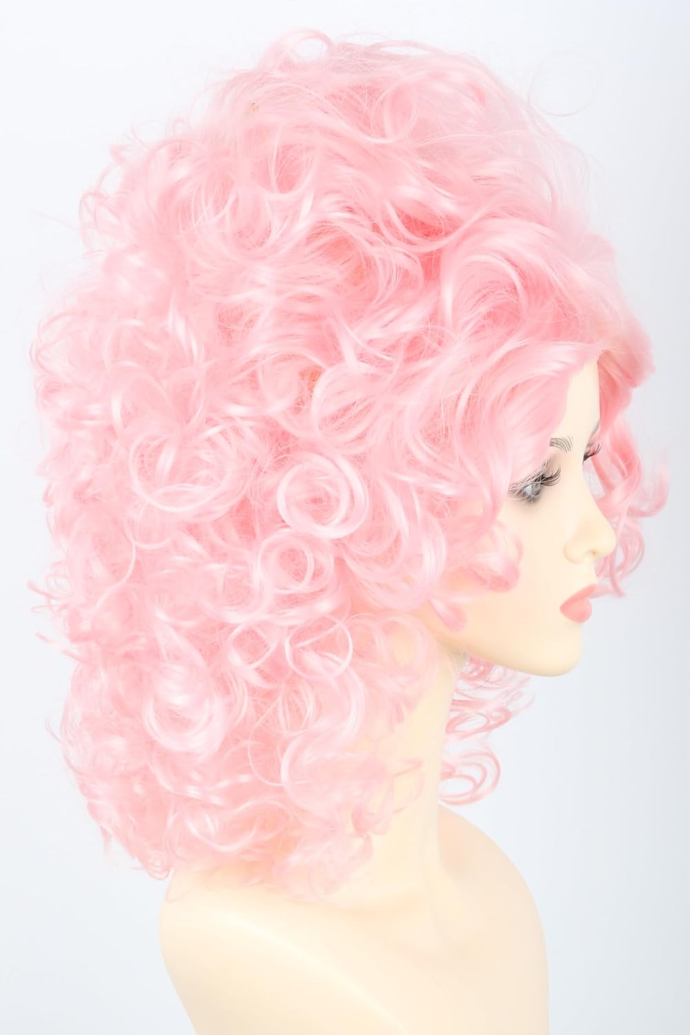 Women's Wigs Pink Short Curly Wigs for Women Halloween Costume Beehive Wigs