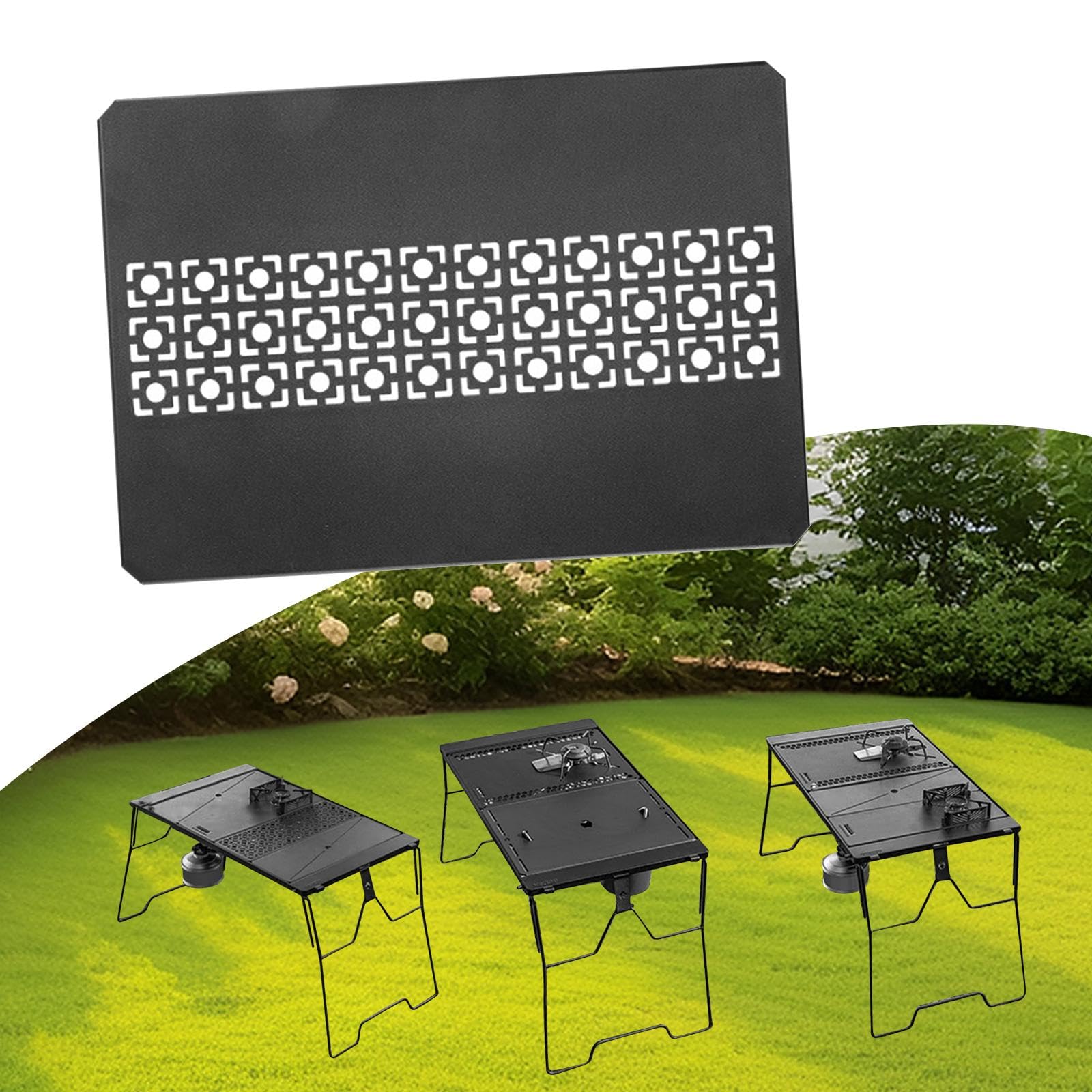 Zxpjkyu Iron Grill Table, Camping Accessory, Quick