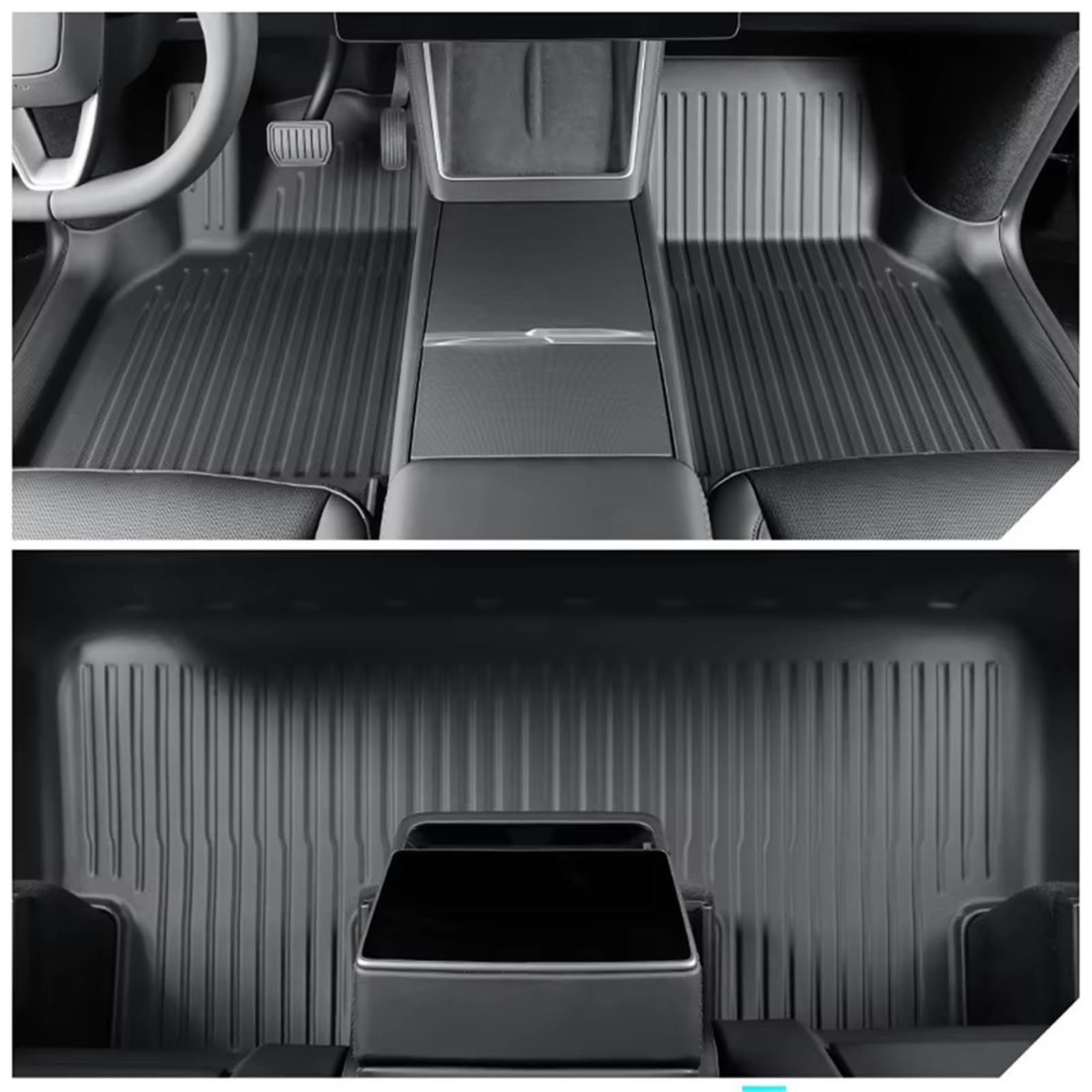 Moquette Tappetino Auto Per Il 2025 Per Tesla Per Model Y Per Juniper Per Launch Tappetino Bagagliaio TPE Tutte Stagioni, Imbottitura Schienale(MY-SN-3PCS)