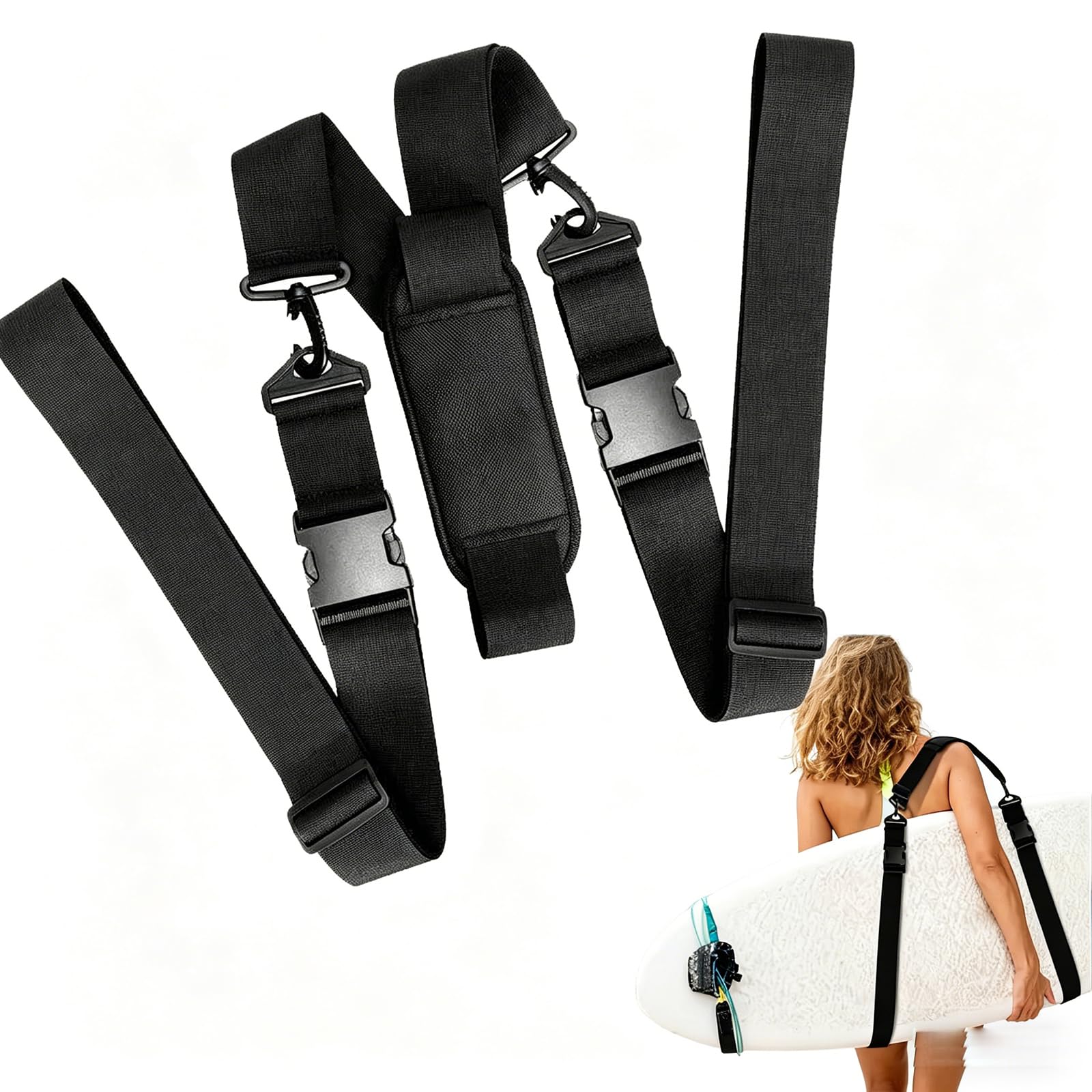 Correa Transporte Tabla Surf Ajustable para Surf, SUP, Kayak, Canoa, Longboard