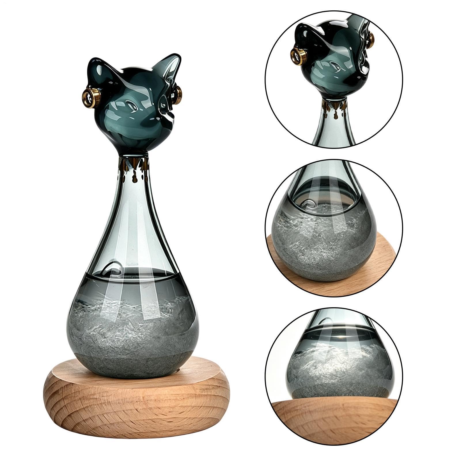 Katzenförmiges Sturmglas Wetterglas Kristall Vorhersage Flasche Deko