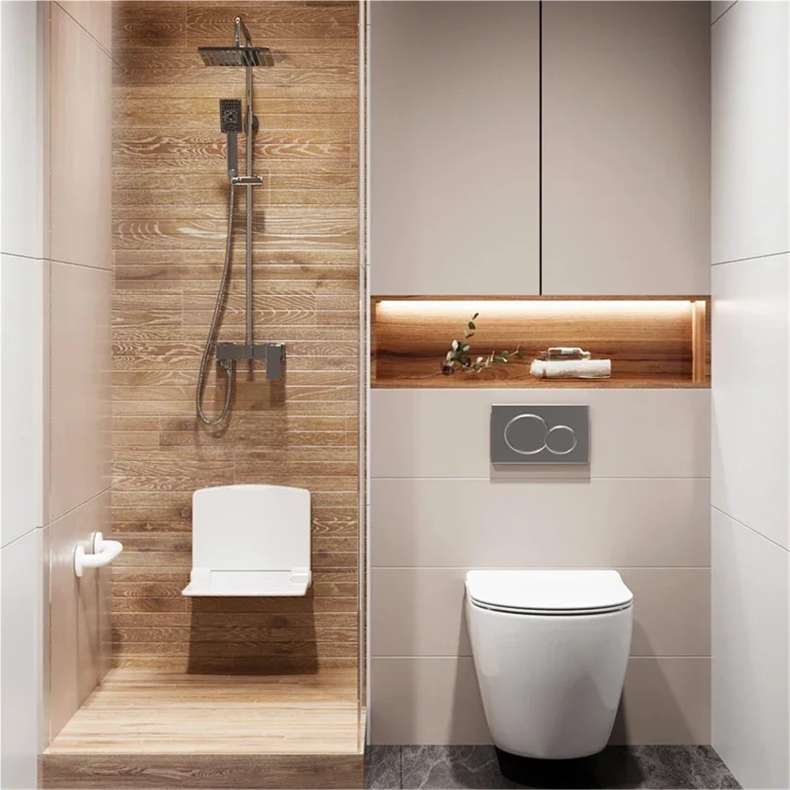 Sedia Doccia A Muro Sgabello pieghevole da bagno