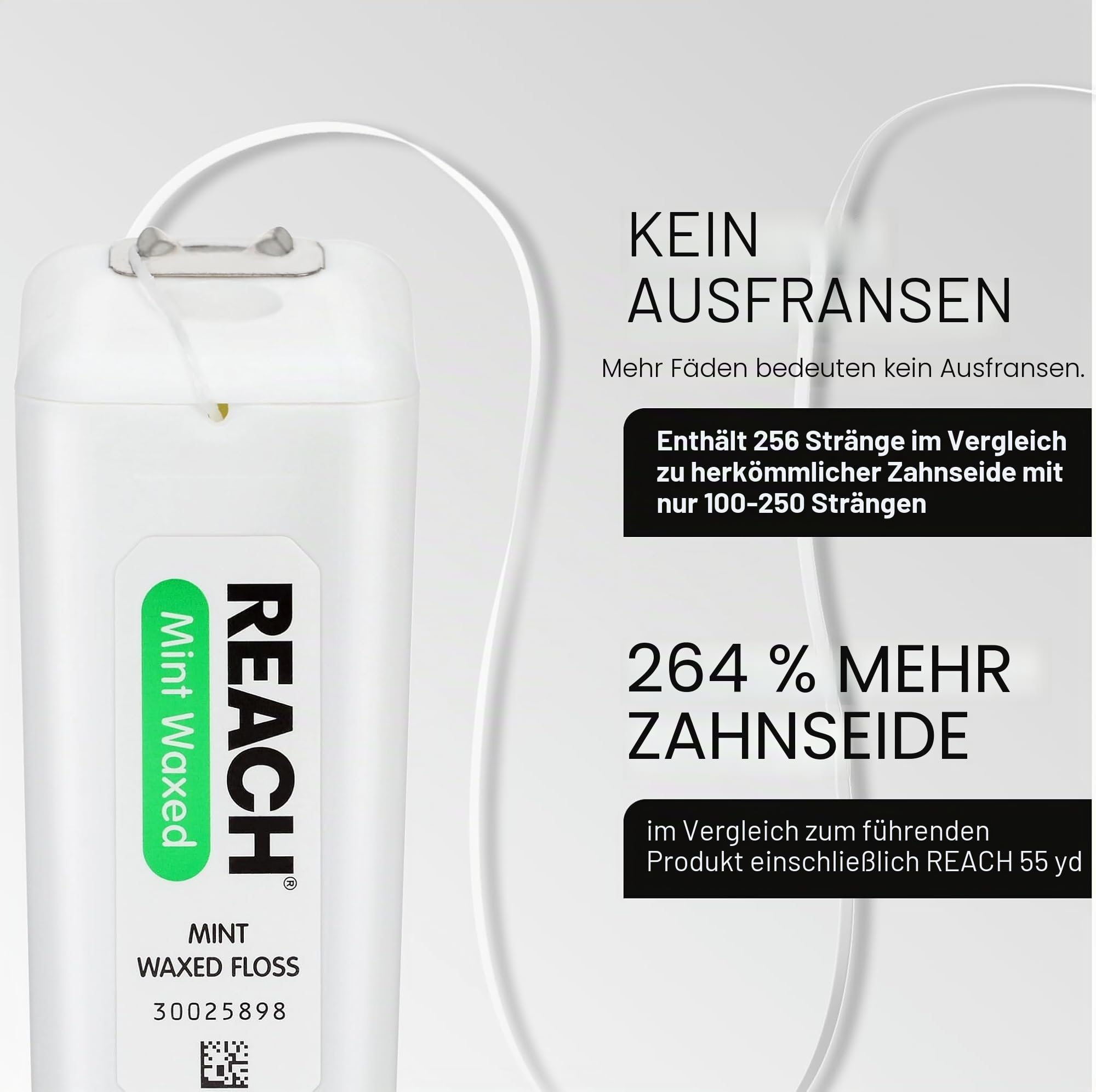 Reach Johnson & Johnson Mint gewachste Zahnseide, 200 Meter, 6 Stück