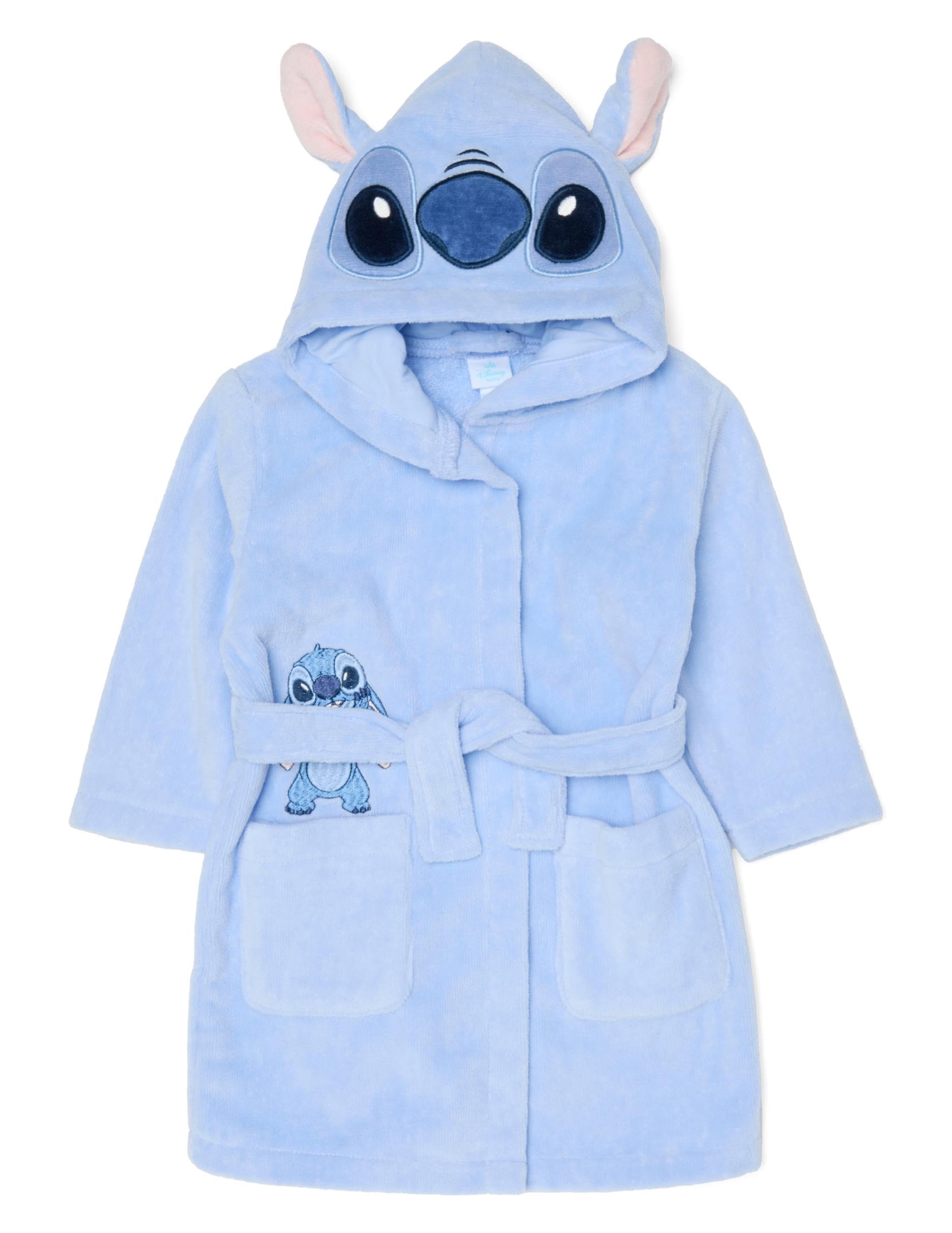 OVS KIDS Peignoir en pur coton bleu pour bébé fille avec design Stitch