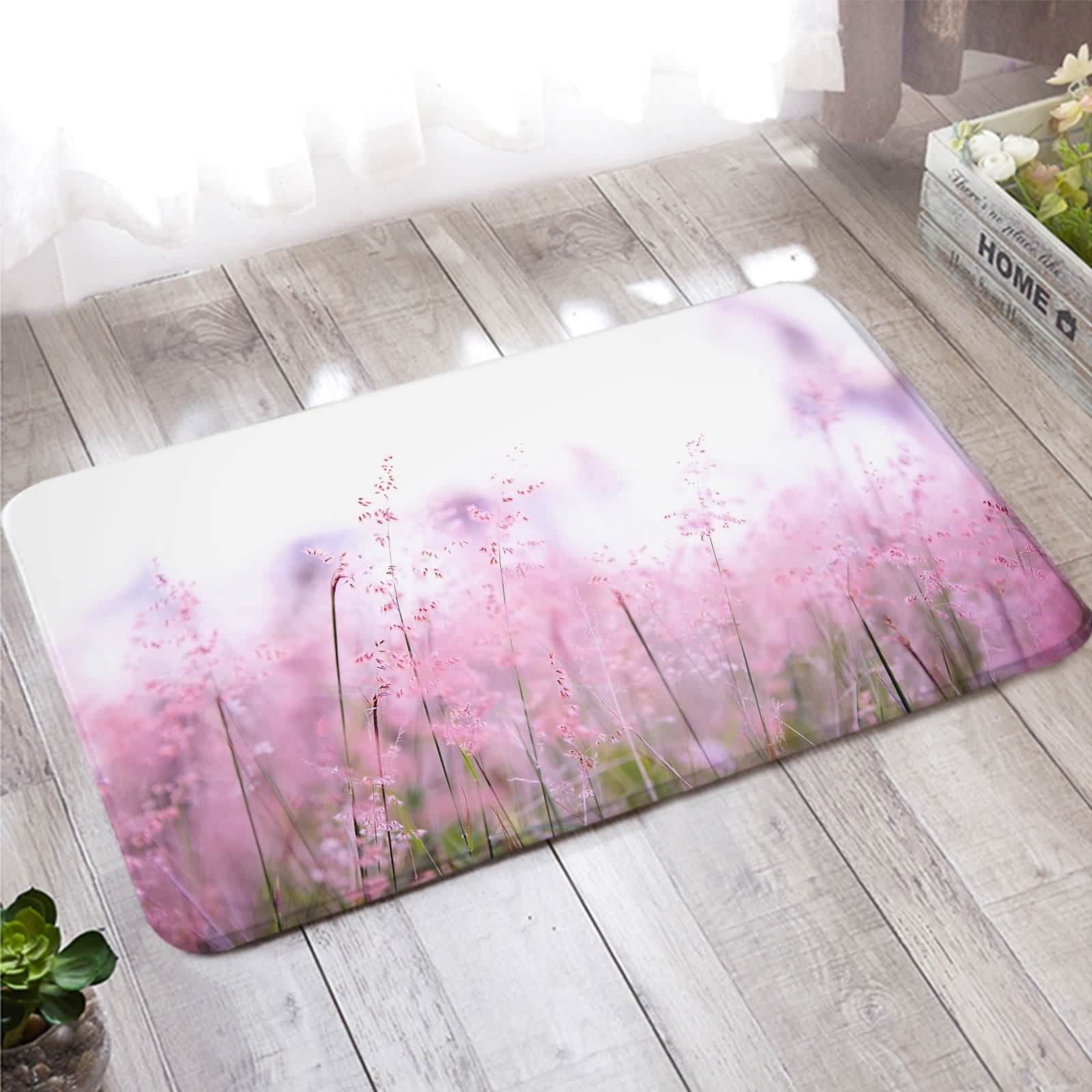 Paillasson intérieur absorbant rose antidérapant et lavable