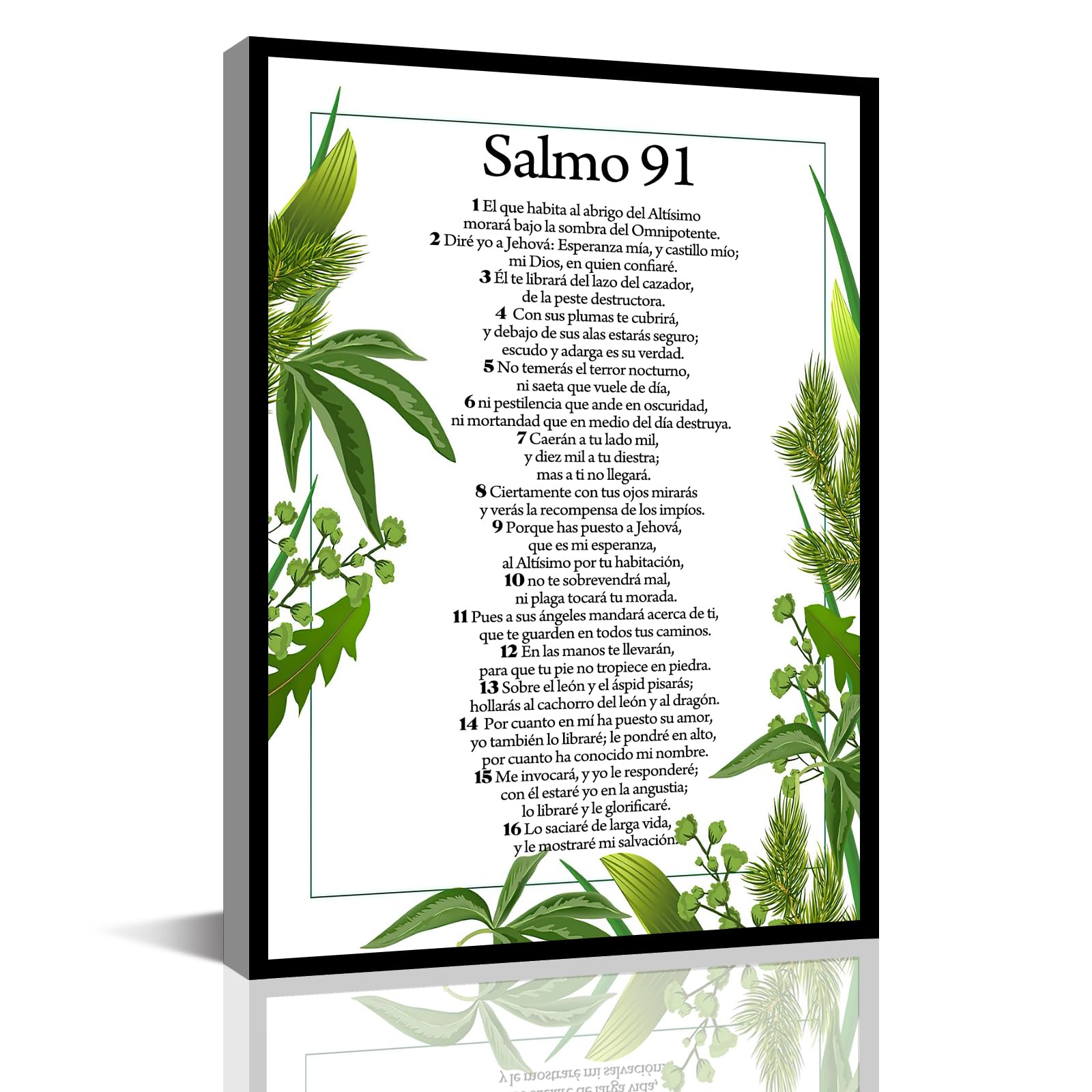 Arte De Pared Con Versículo Bíblico Inspirador, Póster Cristiano Motivacional, Cuadro Enmarcado Del Salmo 91, Lienzo De Las Escrituras Para Decoración Del Hogar Y La Oficina, 12 X 15 Pulgadas