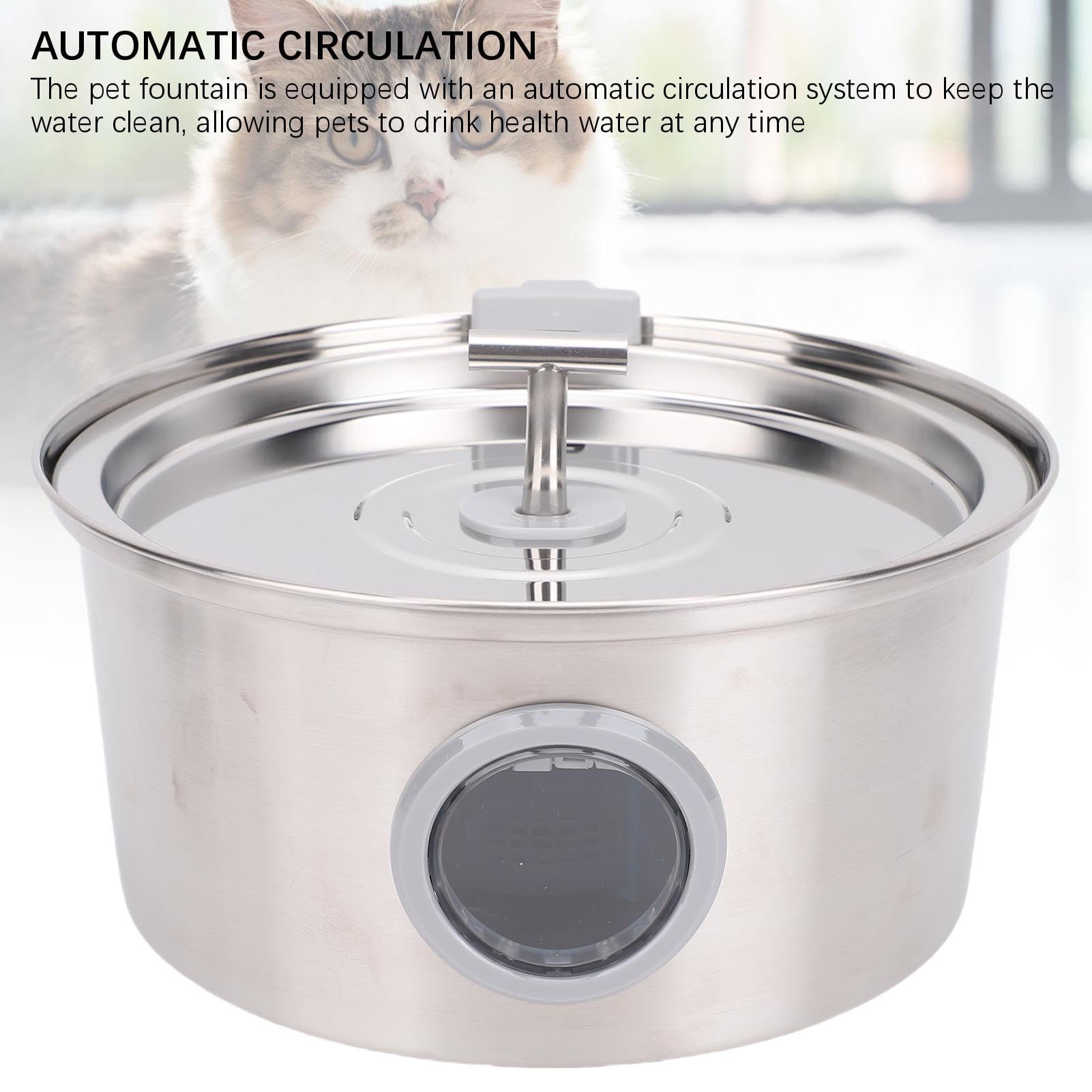 Topiky Fuente de Agua para Gatos de Acero Inoxidable, Dispensador Automático de Agua para Mascotas de 3,2 L, Fuente de Circulante Silenciosa para Perros y Gatos de Interior, Alimentador Filtrado de