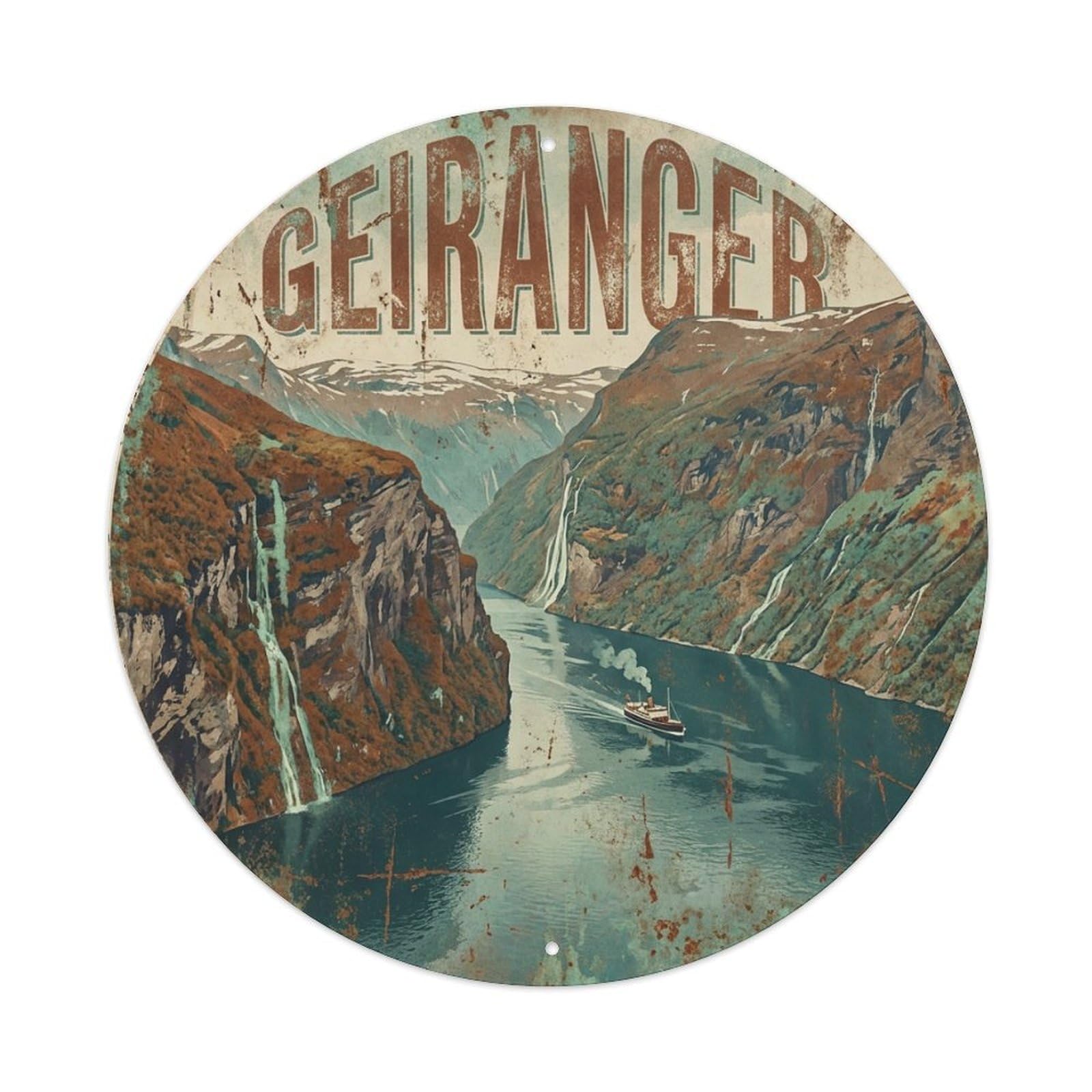 Galvaxio Style Norway Vintage Travel Geiranger 1 Metal Tin Sign