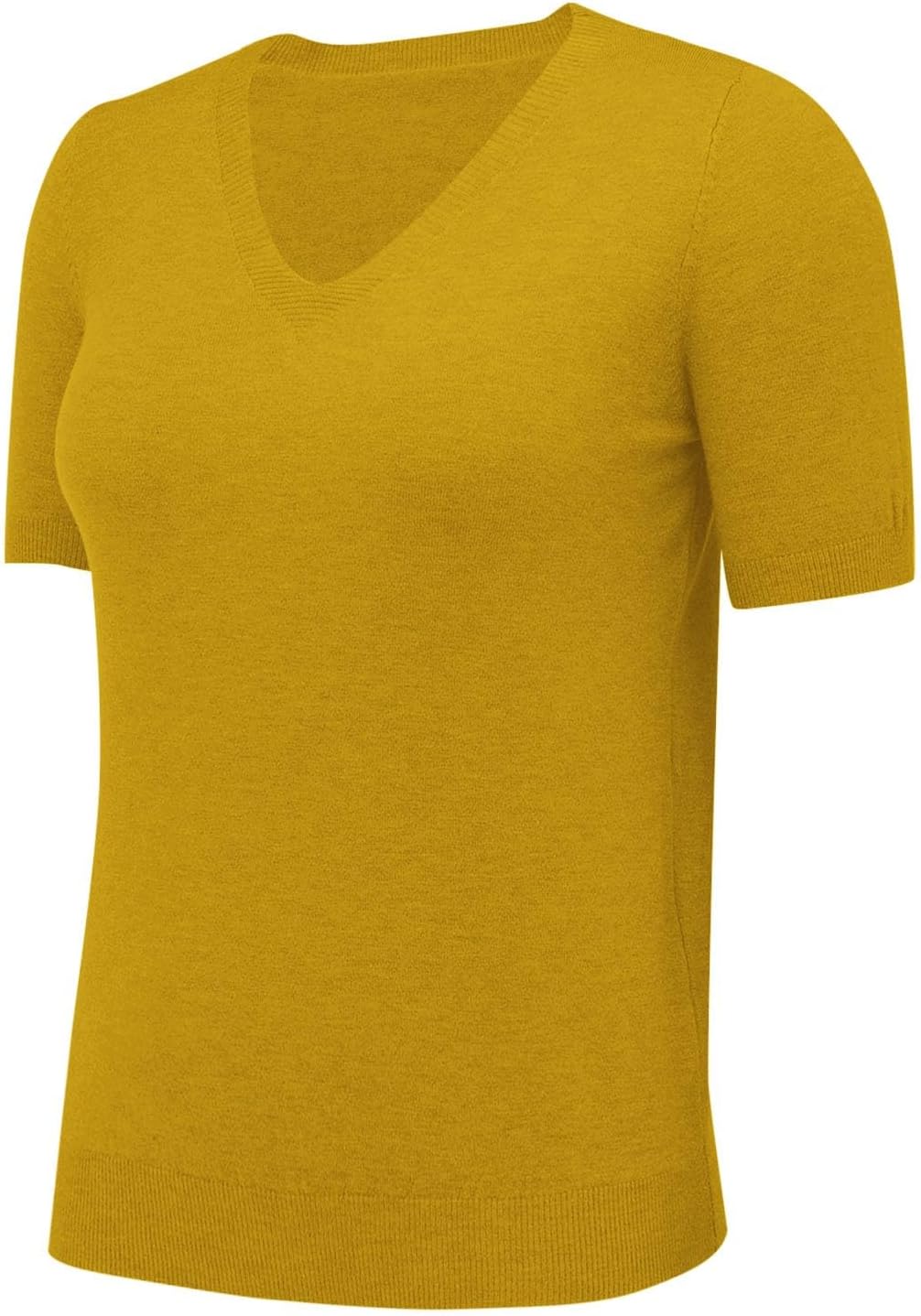 Womens Puff Short Sleeve Sweater Casual Summer Crew Neck Pullover Tops Ribbed Knit Sweater Blouse