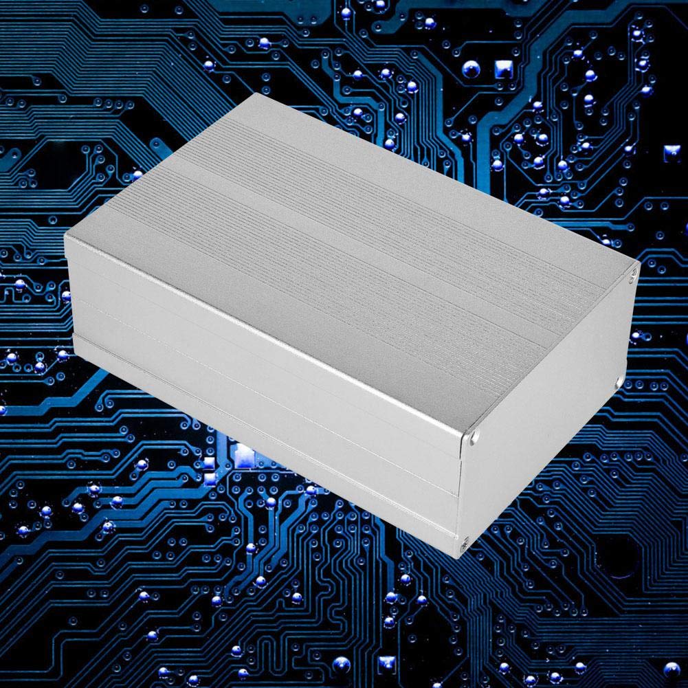 Boîtier en Alliage d'Aluminium pour Projet Electronique, Circuit Imprimé, Décodeur Shell Câblage, Sable Argent, 55x106x160mm