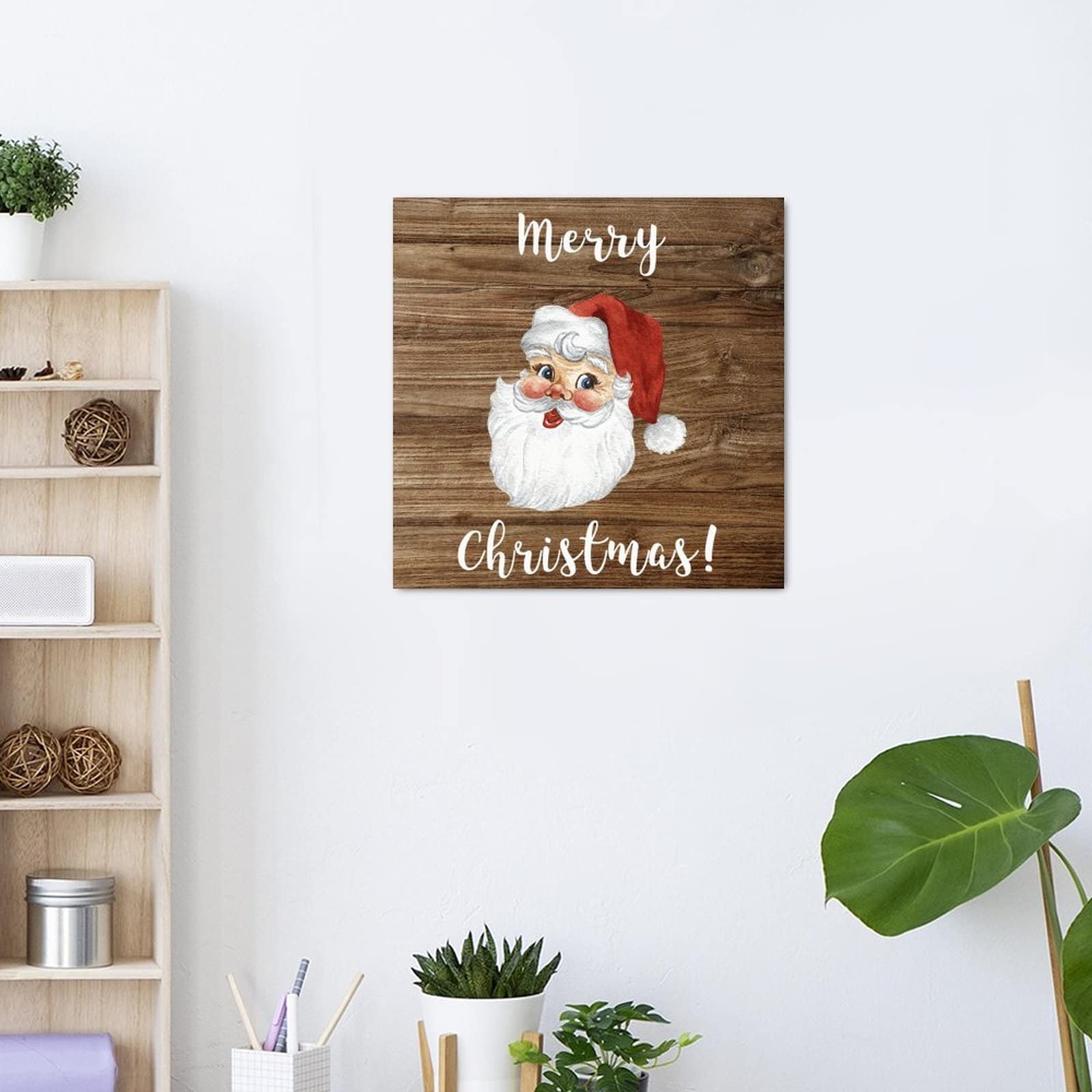 2 Weihnachts-Wandschilder Aus Holz – Dekoration Für Weihnachten, Mit „Merry Christmas“-Aufdruck – Ideal Als Baumbehang Oder Wanddeko