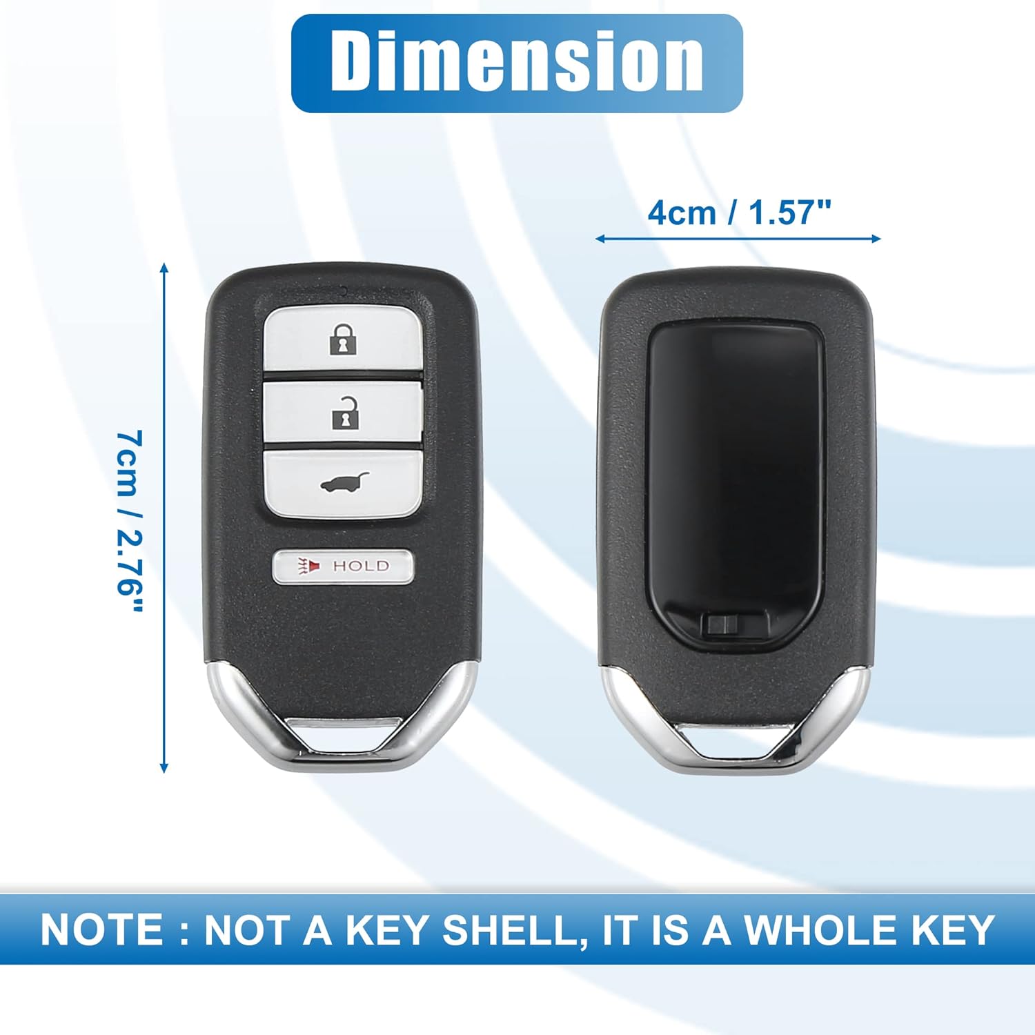 X AUTOHAUX 4 Button Car Keyless Entry Remote Control Replacement Key Fob Proximity Smart Fob KR5V1X for Honda HR-V 2016-2020 313.8MHz 47 Chip