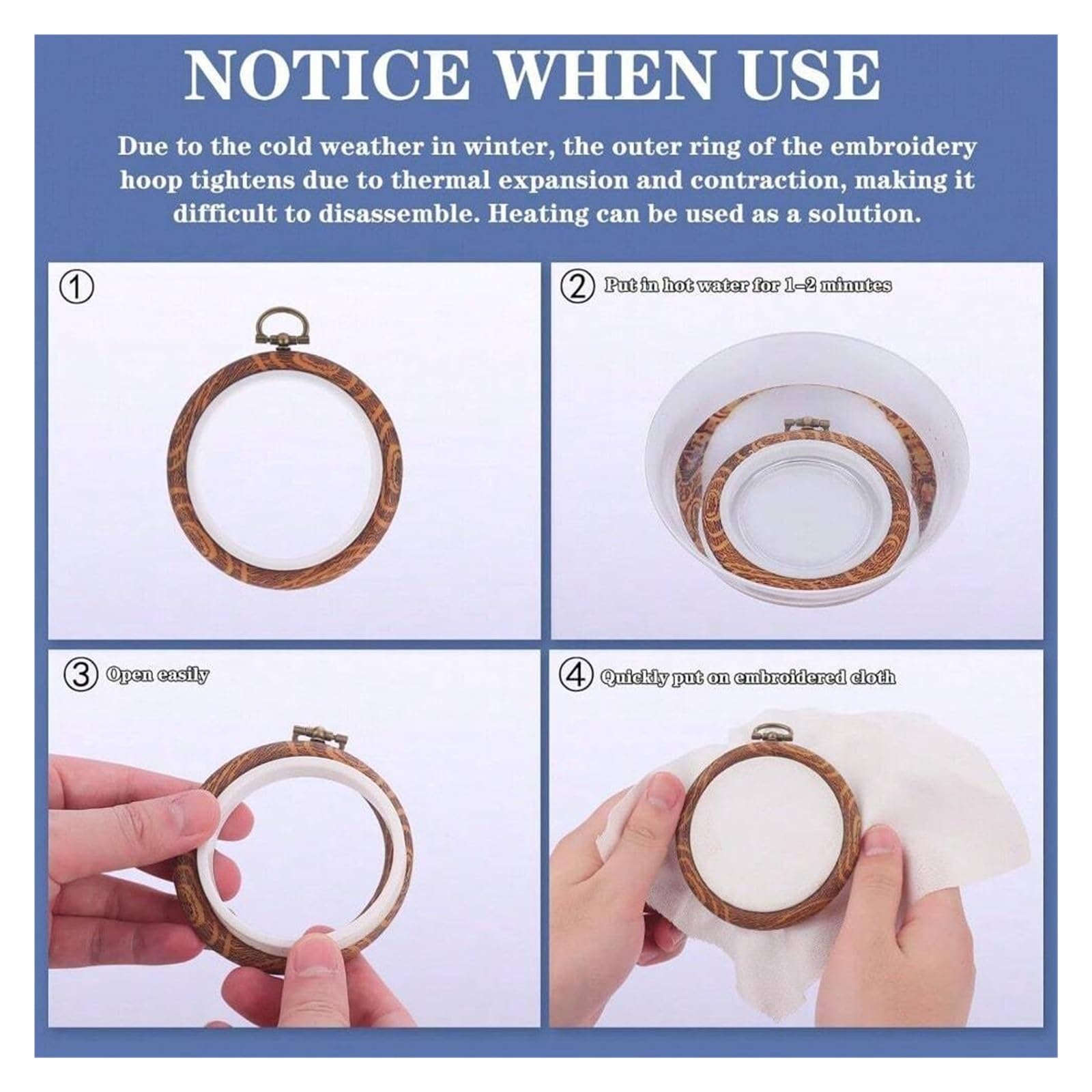 Bastidores para bordados 8 piezas/juego de mini aros bordado | Marco de exhibición de plástico de madera imitado redondo, aro de punto de cruz circular reutilizable