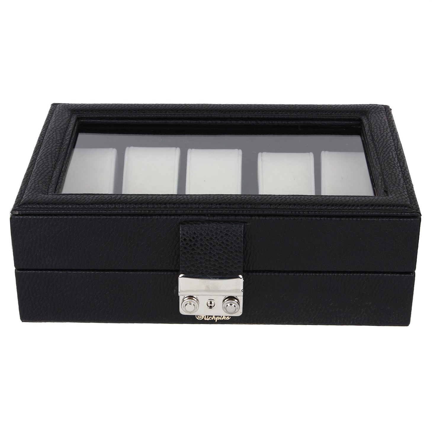 Richpiks Black & White Wooden Watch Box for 10 watches (PI 258) (B01N2VZ8CQ) Amazon Price History, Amazon Price Tracker