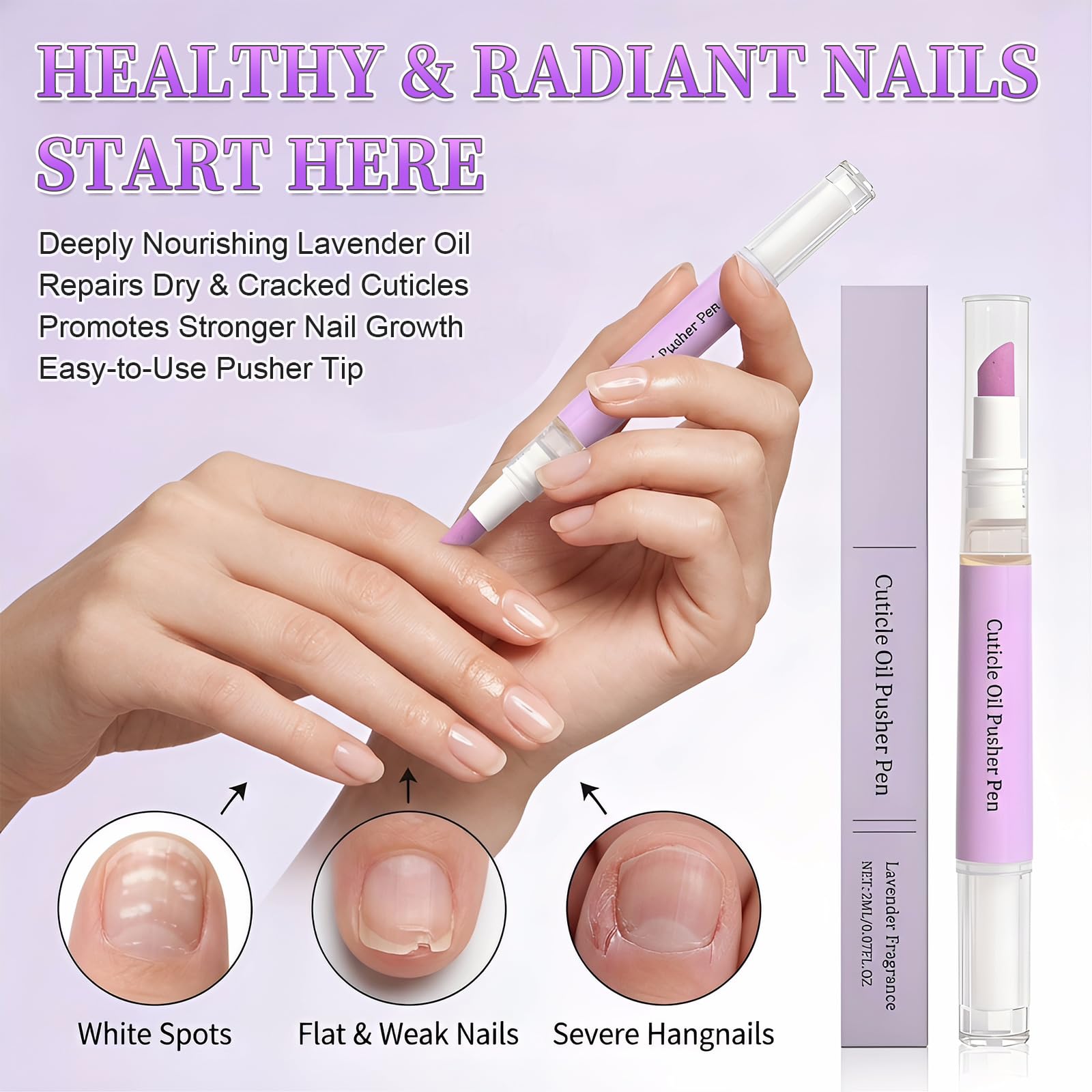 2-in-1 Nagelhautölstift, Nail Care Pen, Nagelhautschieber Ölstift Keramik, Nagelpflege Nagellack Stift, Nagelöl Cuticle Oil Pen Nagelpflegeöl für Nagelhaut die Reparatur von Rissigen Trockenen - 5