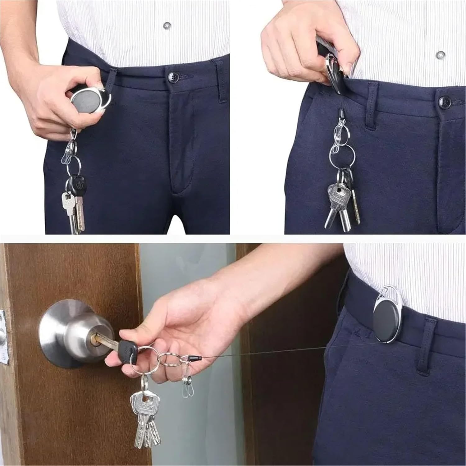 Badge Clip 20pcs Badge Holders Retractable Reel with Carabiner Belt Clip Key Ring for ID Card Name Holder Keychain Office Tag for ID Badges Keys(20pcs Green)
