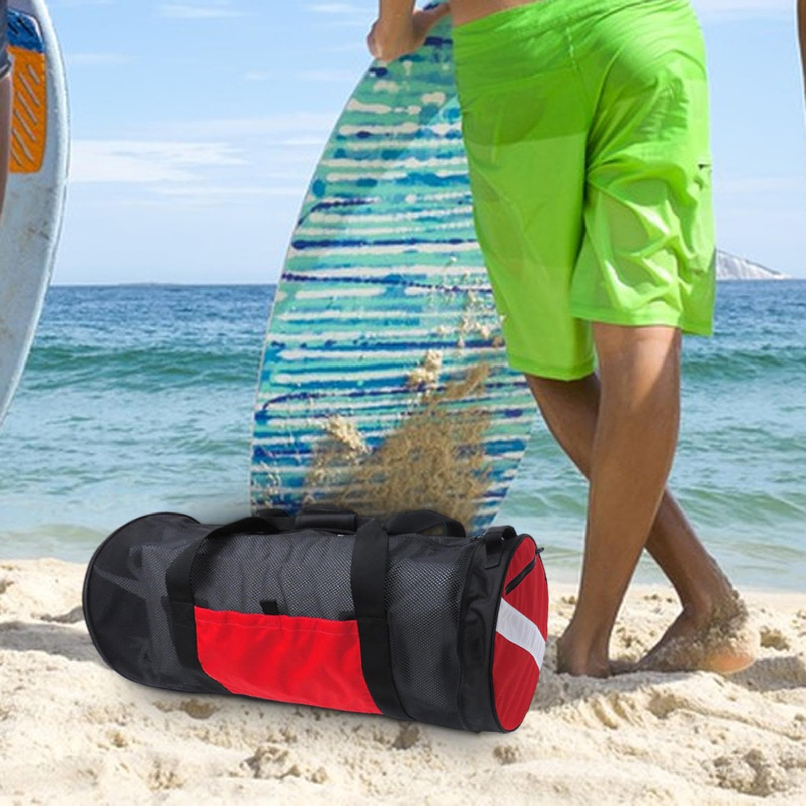 Borsone in rete, grande borsa da spiaggia per immersioni subacquee e snorkeling, 78 litri, con tracolla, per pesca subacquea e apnea | snorkeling, 78 litri, con tracolla, per pesca subacquea e apnea