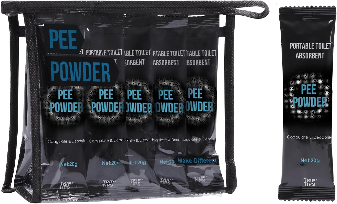 Camping Toilet Chemicals 20g /Pack Quick Super Absorb, Absorbent Gel for Portable Toilet Chemicals Deodorant, Pee Powder for Camping Portable Toilets Gel (20g / 20pcs)