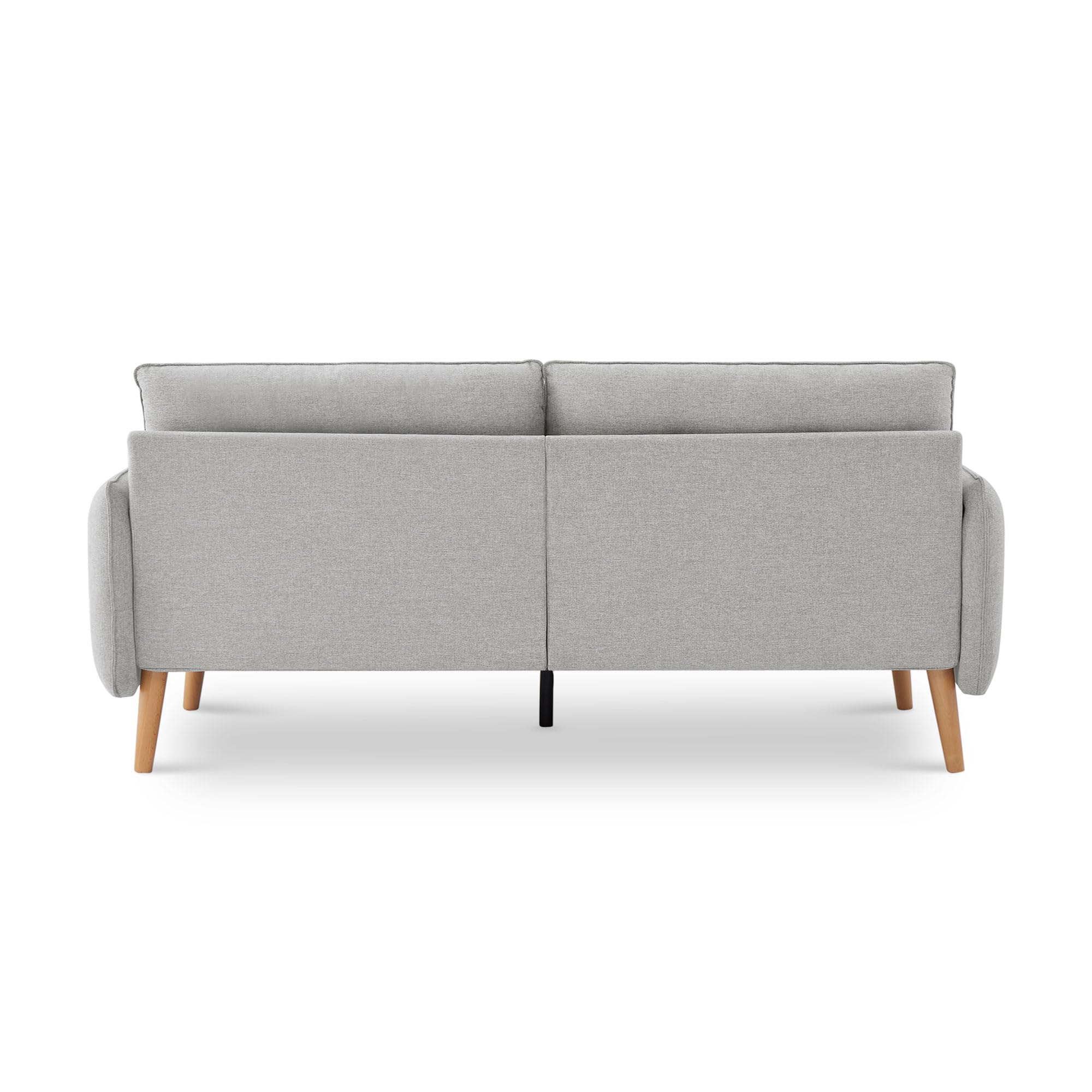 Canapé 3 Places Scandinave CHLOÉ en Tissu Gris Clair – Canapé Droit Élégant et Moderne – Sofa Spacieux et Confortable Style Nordique Chic pour Salon ou Bureau – Canapé Rectiligne 210x82x92 cm