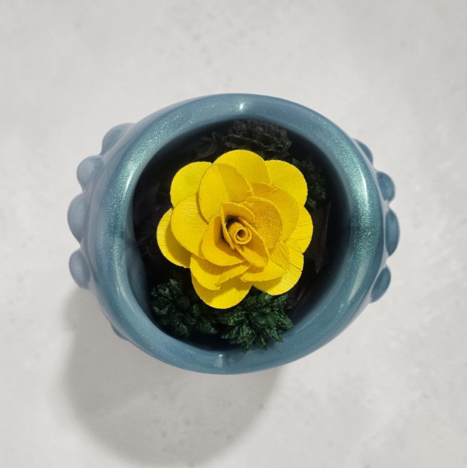 Inventive Art Creation Decorative Bowl for Potpourri, Crystals and Keepsakes, Curved Form, 8.4 cm x 10.3 cm (Lagoon Breeze)