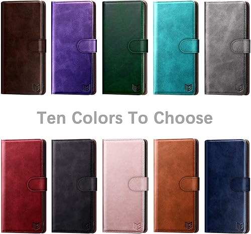 Miniatura 3 de SUANPOT Funda de piel tipo cartera para Samsung Galaxy S9 de 5.8 pulgadas (no S9+) con bloqueo RFID, tarjetero para tarjetas de crédito, funda para