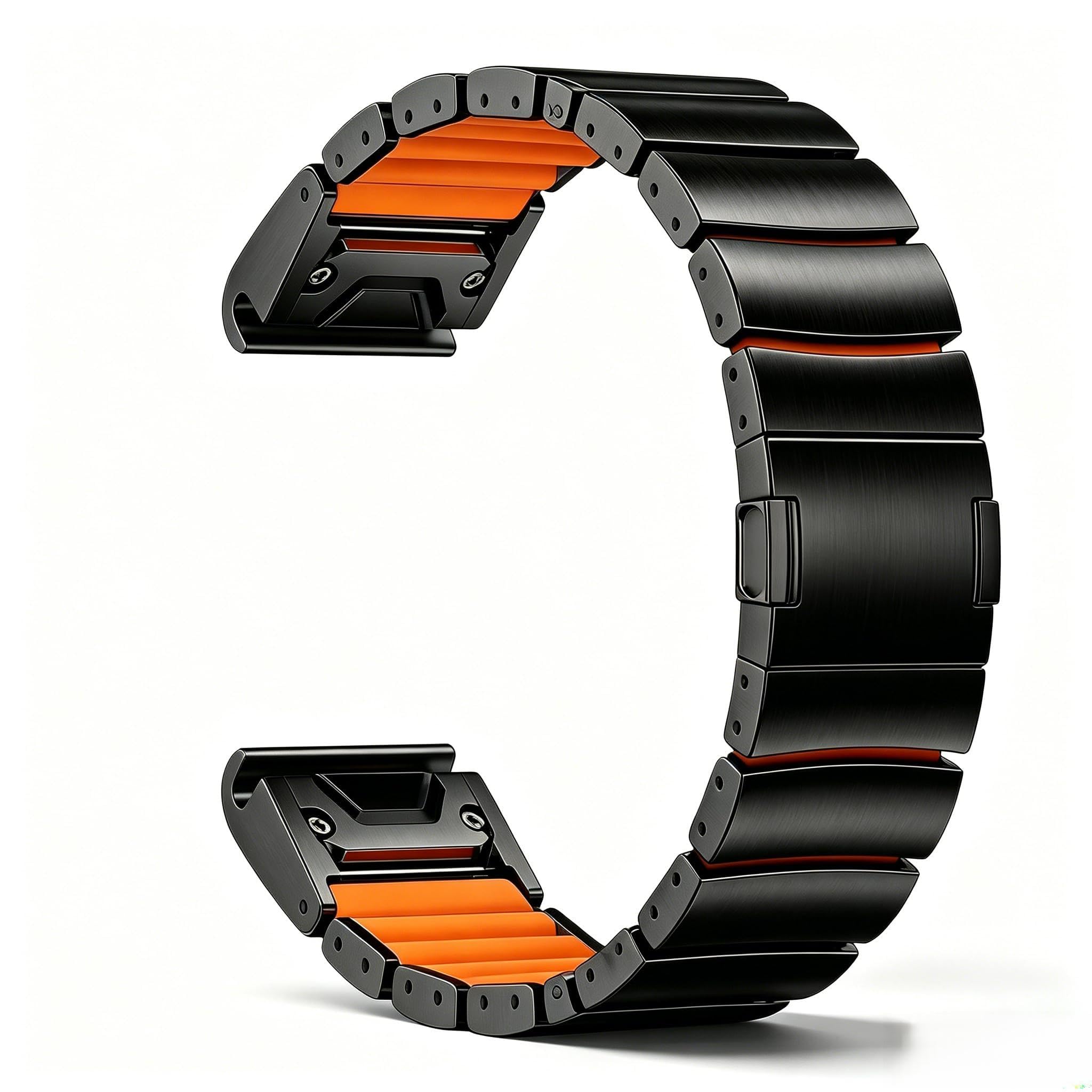 Tytanowy pasek z silikonową podszewką, QuickFit metalowa bransoletka z powłoką DLC, magnetyczne zapięcie, do Garmin Fenix 8 51 mm, Fenix 7X / 6X, Instinct 2X Smartwatch (26 mm, czarny