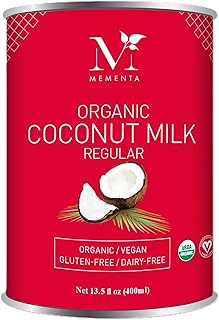 Mementa Inc Organic Coconut Milk Regular 18% - Dairy Free, Plant Based V...