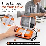 Case Compatible with LaCie Rugged Mini 1TB/ 2TB/ 4TB/ 5TB External Hard Drive Portable HDD, Storage Holder for Hard Drives for Mac and PC Computer & USB 3.0 2.0 Cable SD Cards (Box Only)