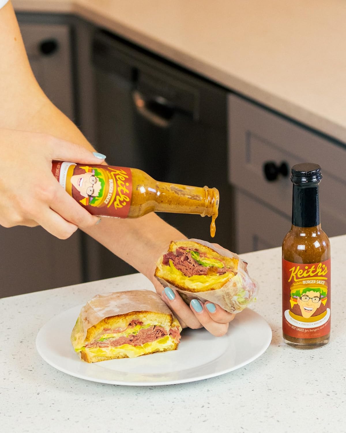 Keith's Hot Sauce Trio by Heatonist: Chicken, Burger & Taco, Made with Natural Ingredients, Combination of Spice & Tangy Mild Flavors For Any Meal, 5 fl oz Bottles (3-Pack)