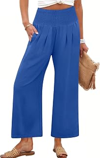 ANRABESS Womens Wide Leg Palazzo Pants with Pockets
