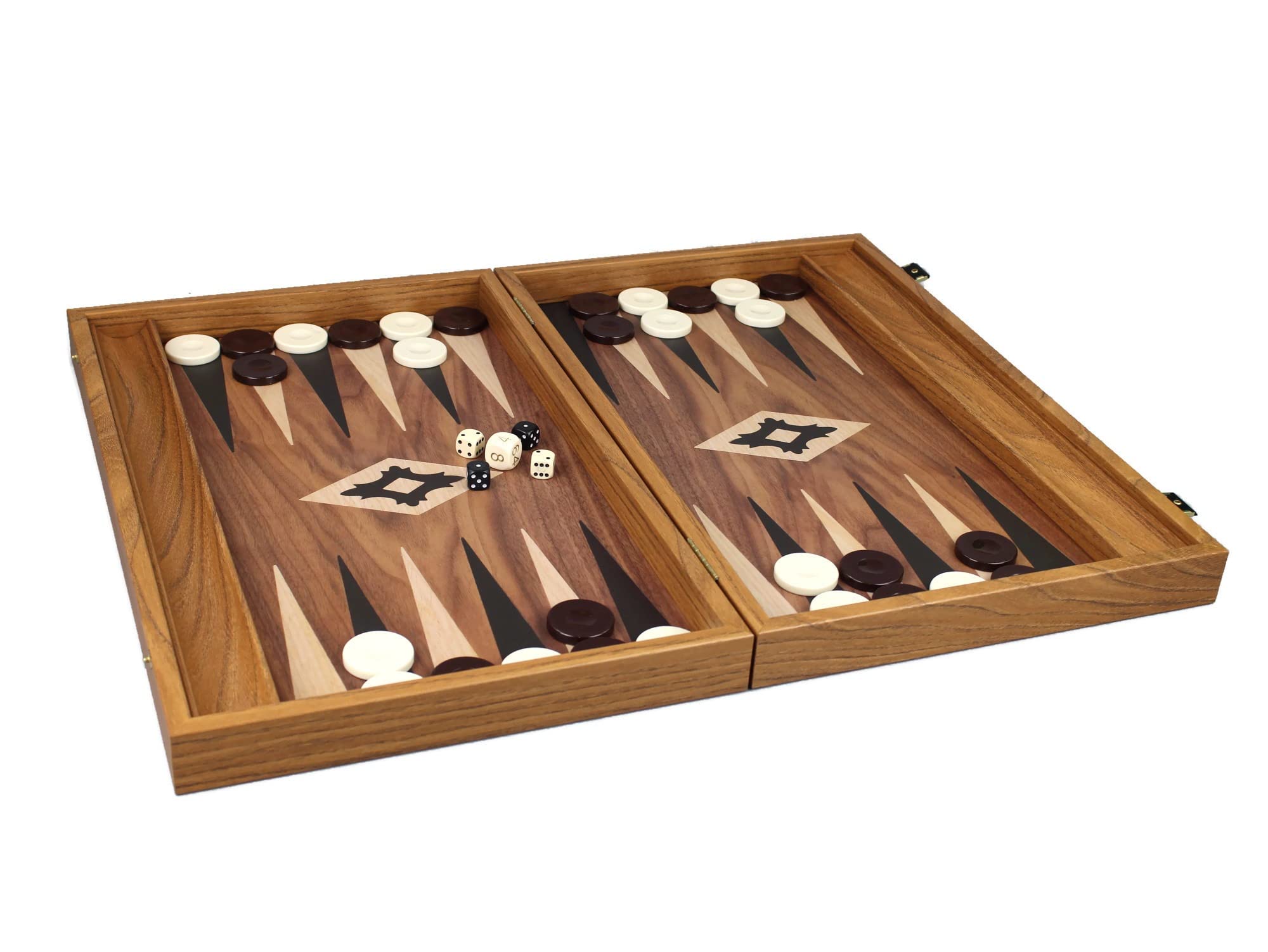 Manopoulos Backgammon Set de rangement en noyer 58,4 cm