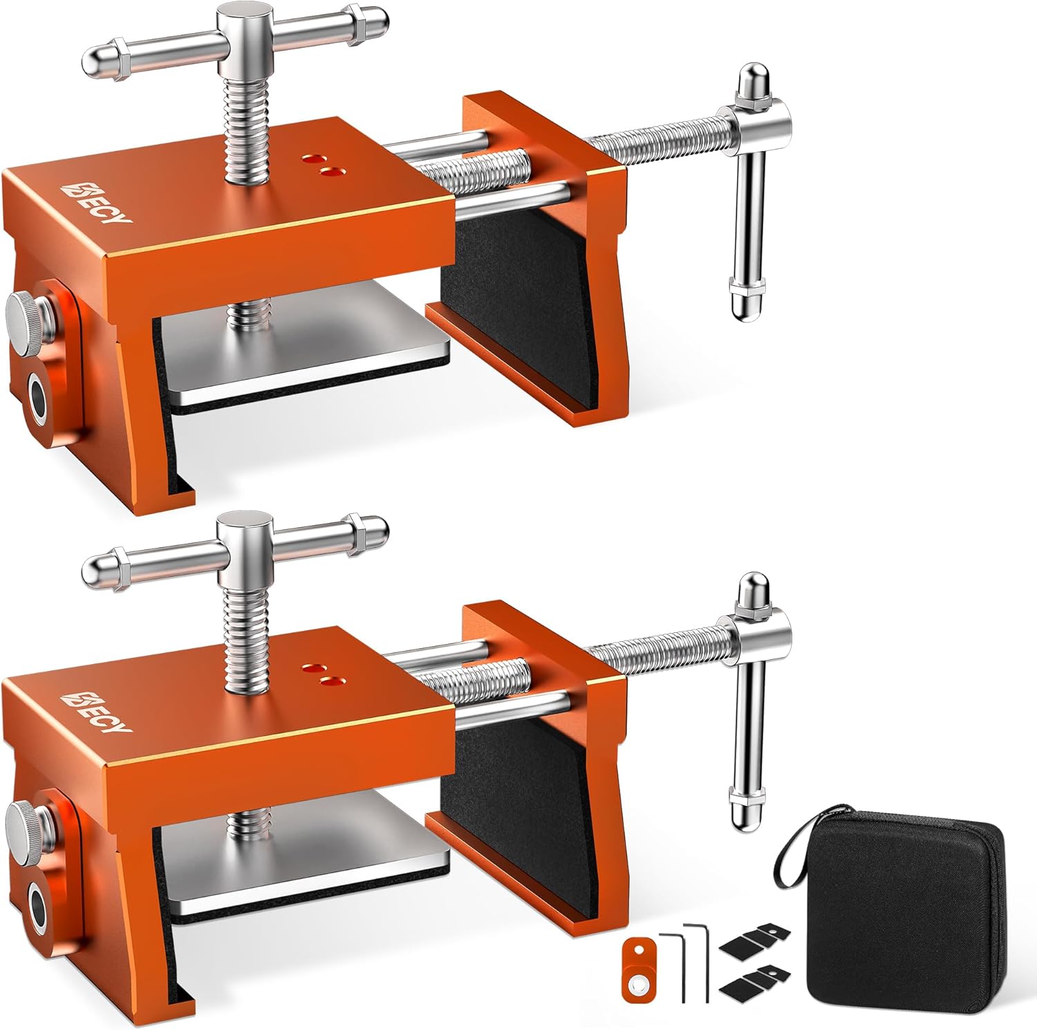 ECY Cabinet Clamps 2 Pack - Cabinet Face Frame Alignment Tool,Anodized Aluminum Alloy, Professional Installation Clamps for Woodworking & DIY Projects