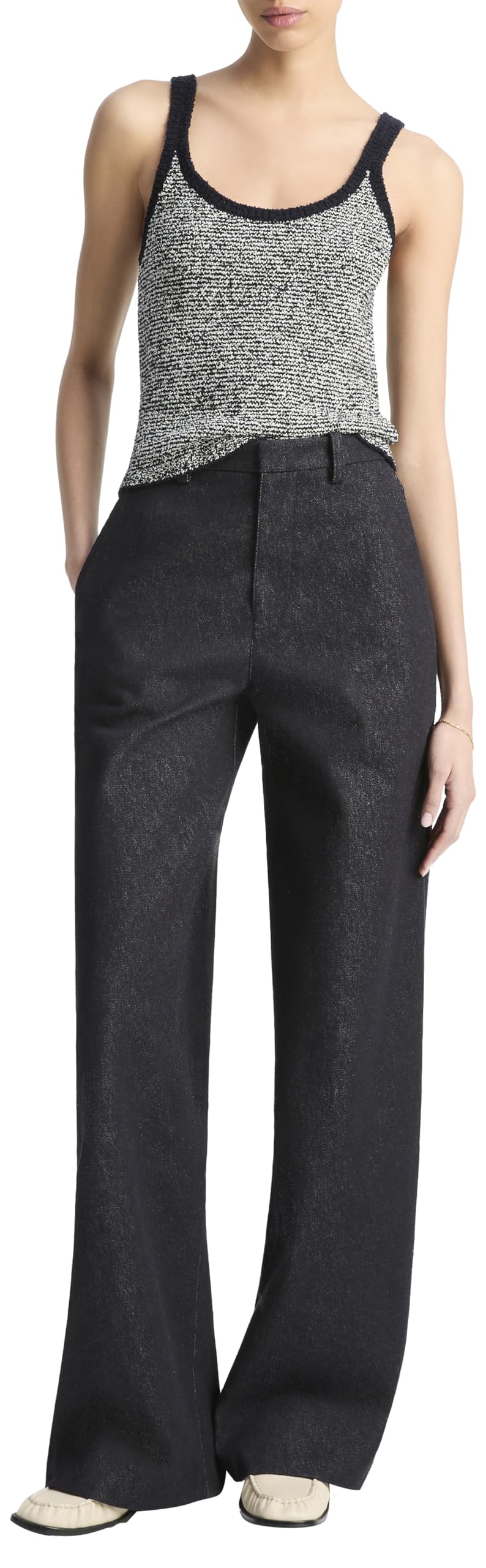 Vince Womens High Waist Cotton Twill Wide Leg