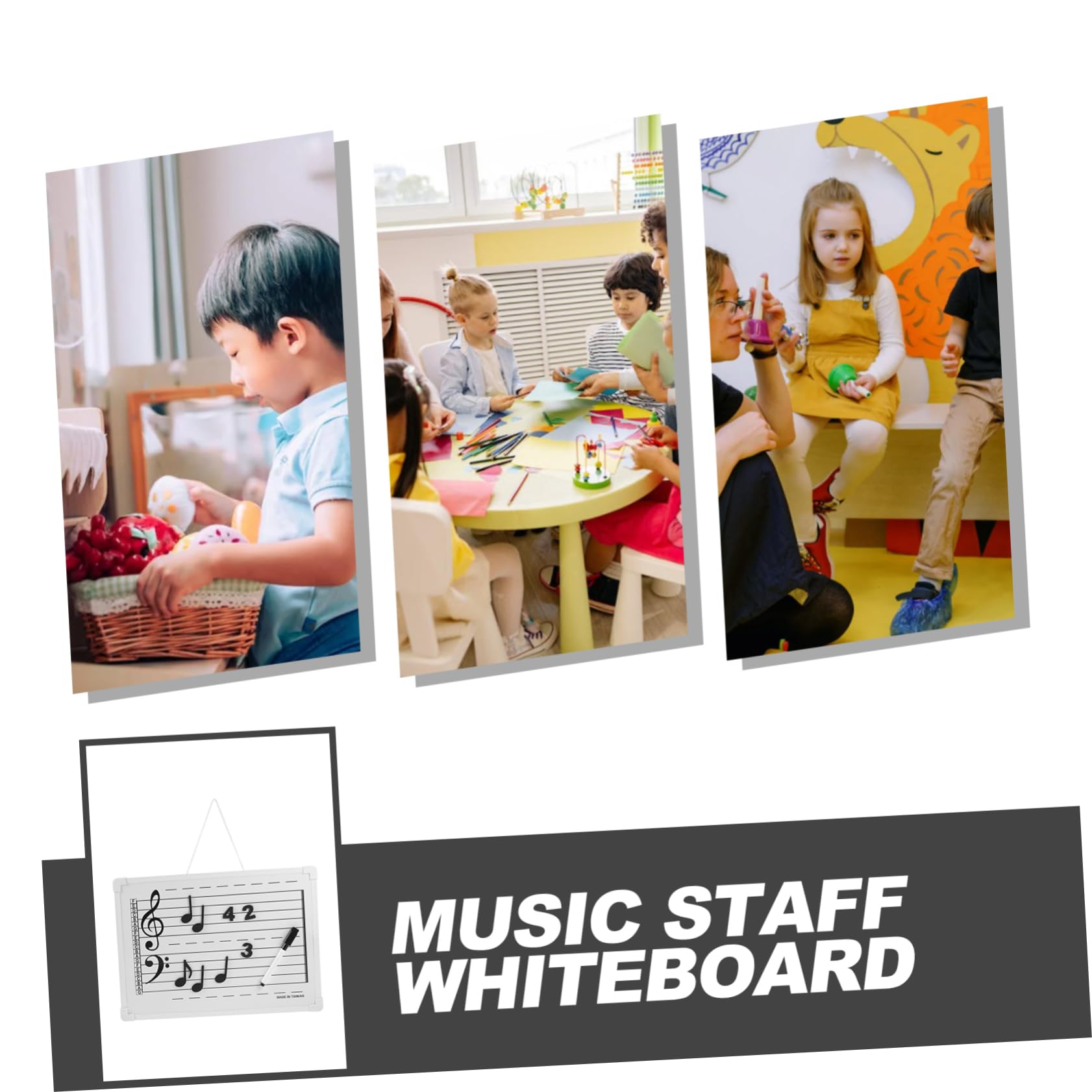 PLAFOPE Abwischbares Whiteboard aus Kunststoff mit Magnetischen Notenaufklebern Leichte Lerntafel für Schule und Zuhause für Anfänger zum Musikunterricht