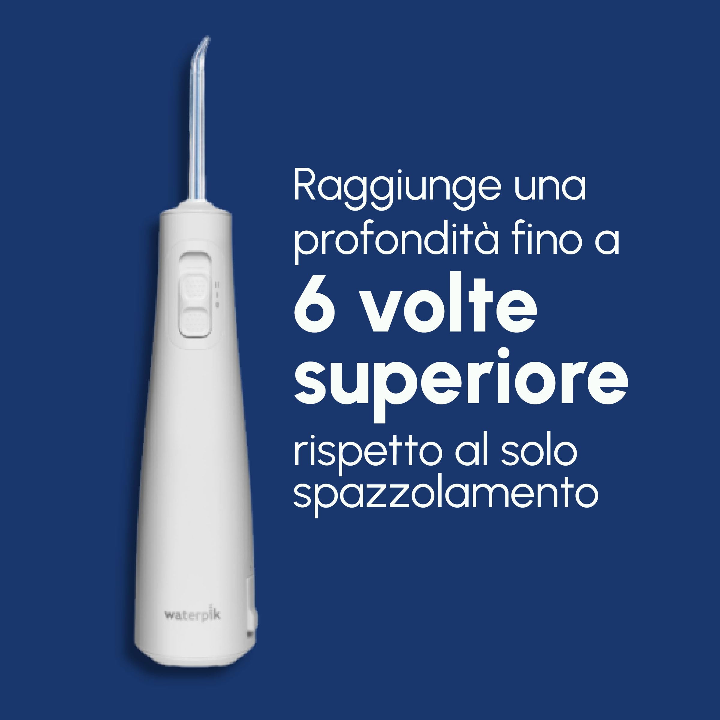 Idropulsore cordless Waterpik Pulse, approvato dalla Oral Health Foundation, idropulsore antiplacca per denti, 2 impostazioni di pressione, 45 secondi di pulizia interdentale, 2 punte incluse