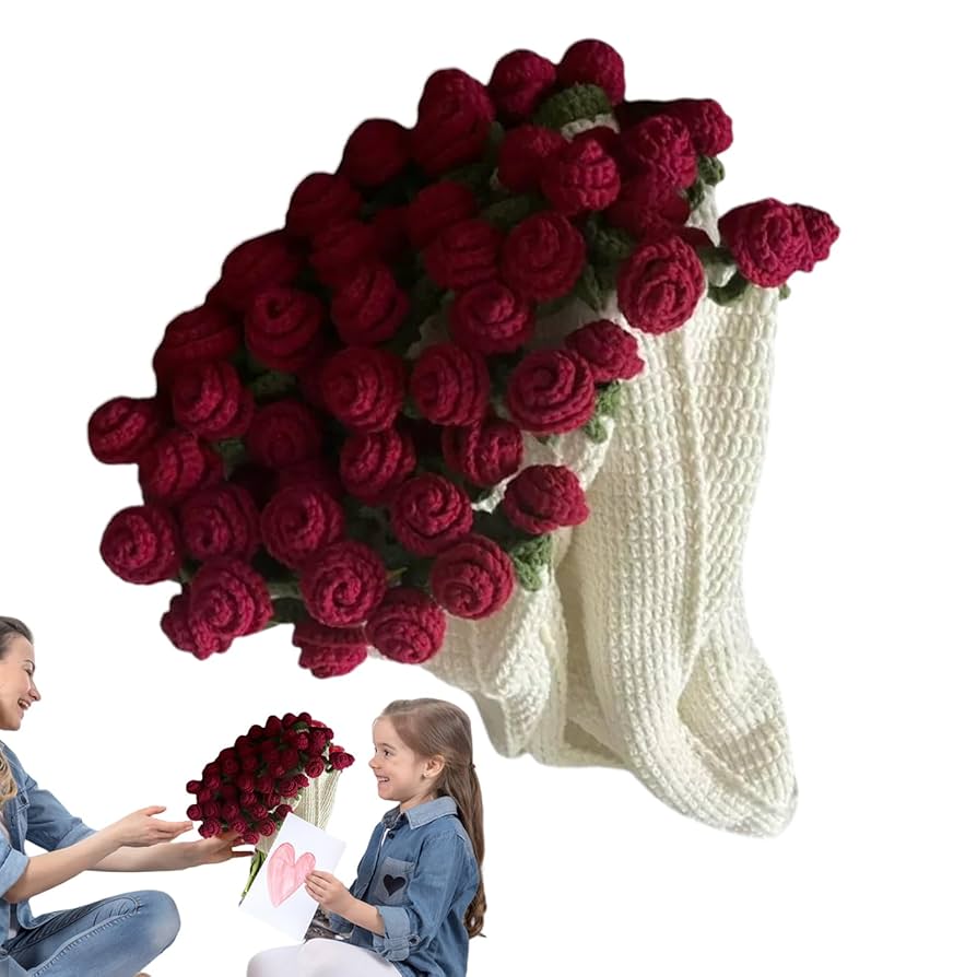 【オーダー】バラ 薔薇 花束ブランケットフラワーブーケ ハンドメイド かぎ編み オーダー】バラ 薔薇 花束ブランケットフラワーブーケ