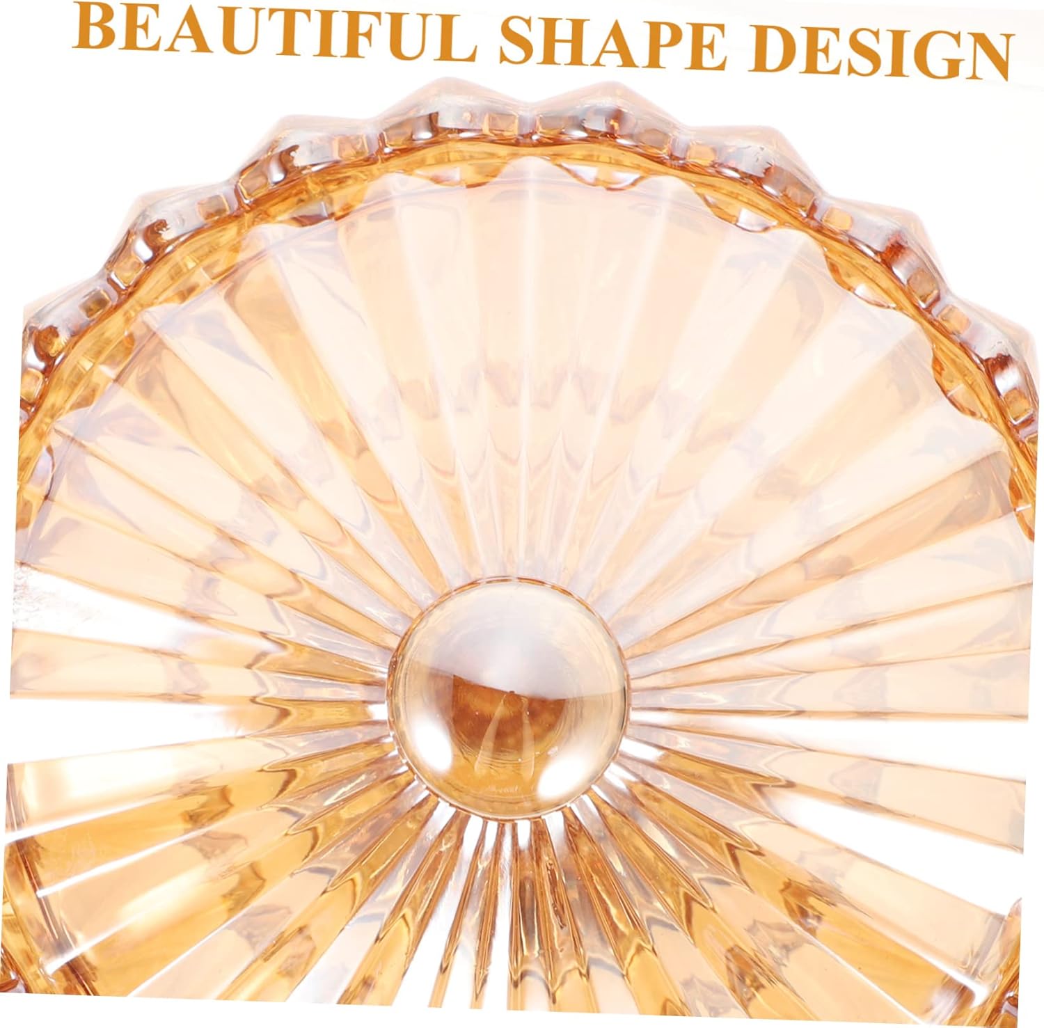 FRCOLOR Amber Airtight Embossed Glass Storage Jar Apothecary Jar Lids for Jewelry Candies Snacks Decorative Mason