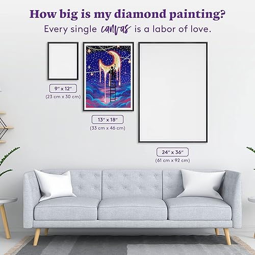 Miniatura 6 de DIAMOND ART CLUB Kit de pintura de diamantes Paint The Moon  bolígrafo de taladro, paquete de 2