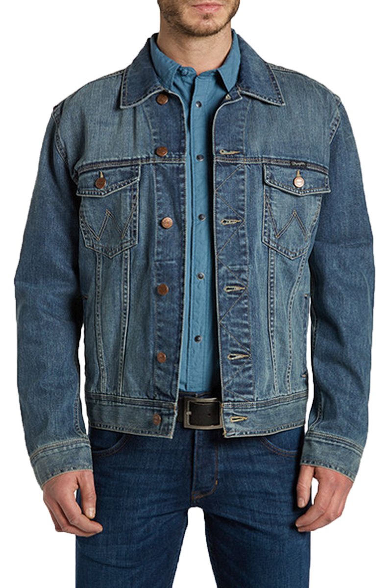 Wrangler Men's Classic Denim Jacket, Blue (Mid Stone), 3XL