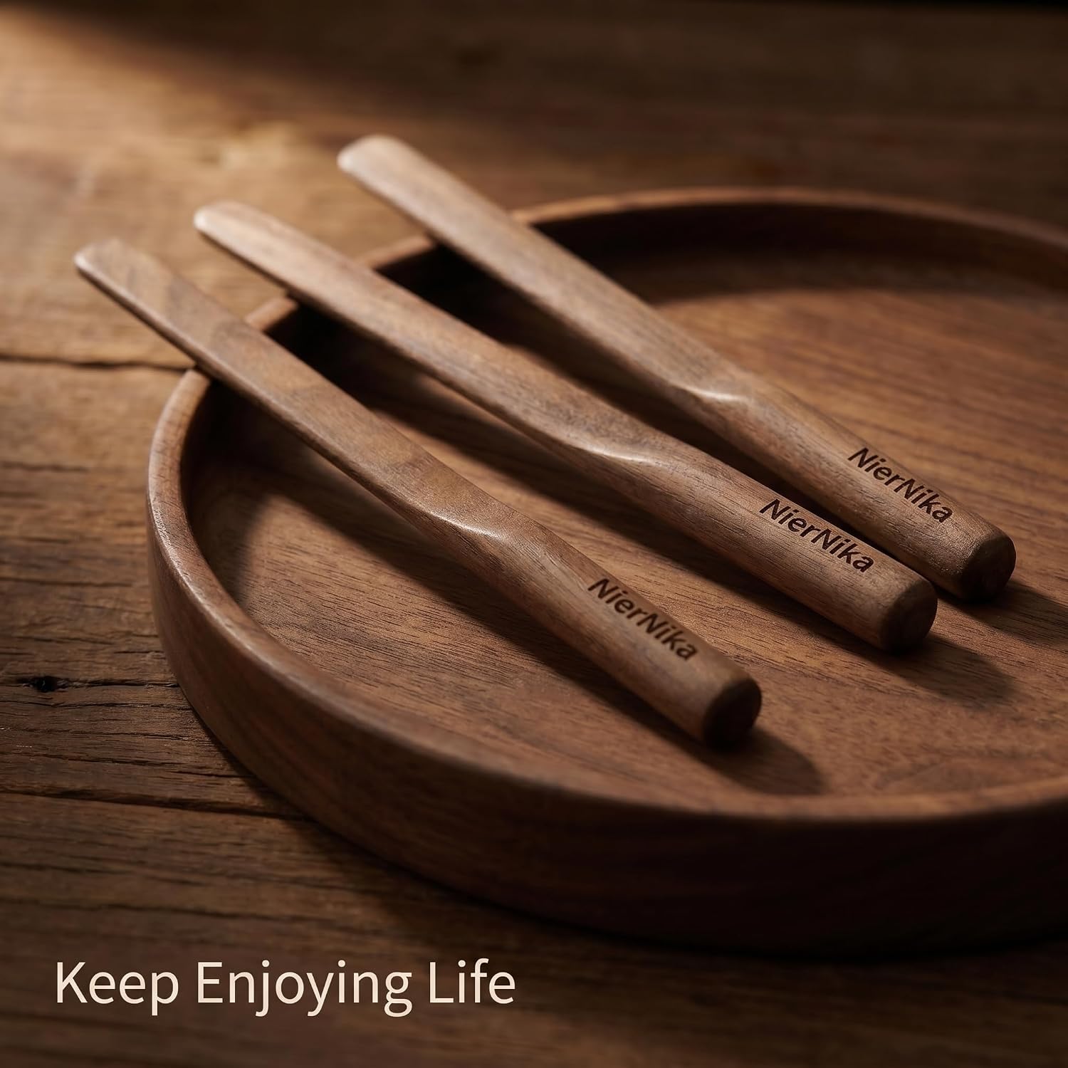 3 Pcs Wood Coffee Stir Sticks, Reusable Wooden Coffee Stirrers