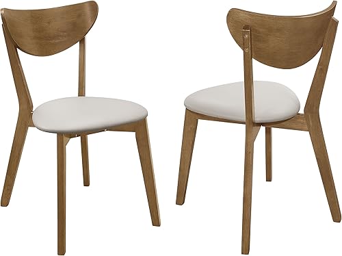 Silla Bentwood para comedor con cojín y asiento tapizados, diseño escandinavo moderno de mediado de siglo, por Coaster Home Furnishings, (juego de 2)