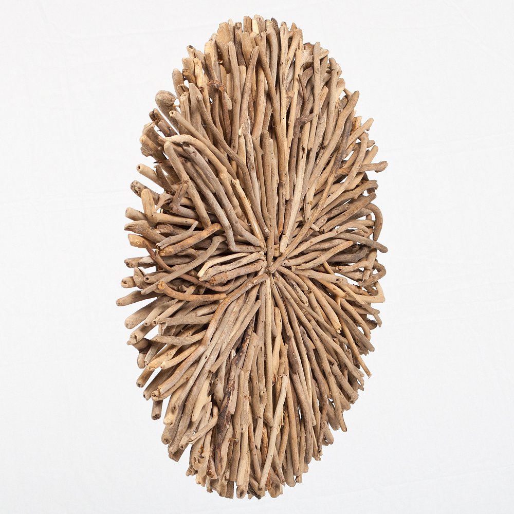 LEBENSwohnART Wand-Deko-Objekt BULAT Natural Ø ca. 70cm Treibholz Kreis Äste Wandbild Wanddeko