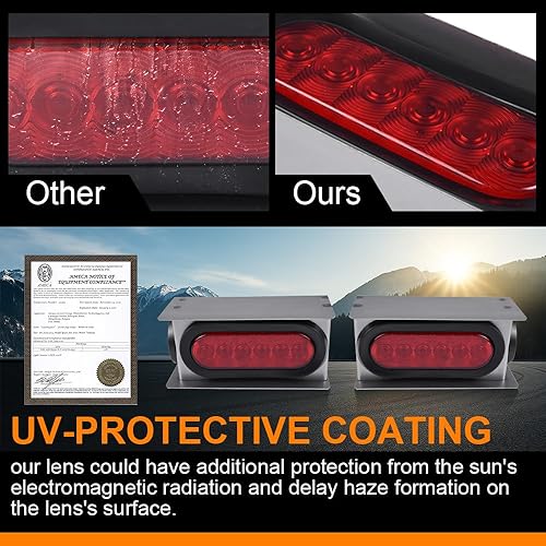 Miniatura 4 de G-PLUS Kit de luces traseras LED de acero para remolque, compatible con remolque/camión con luz trasera ovalada de 6 pulgadas y lámpara de marcador