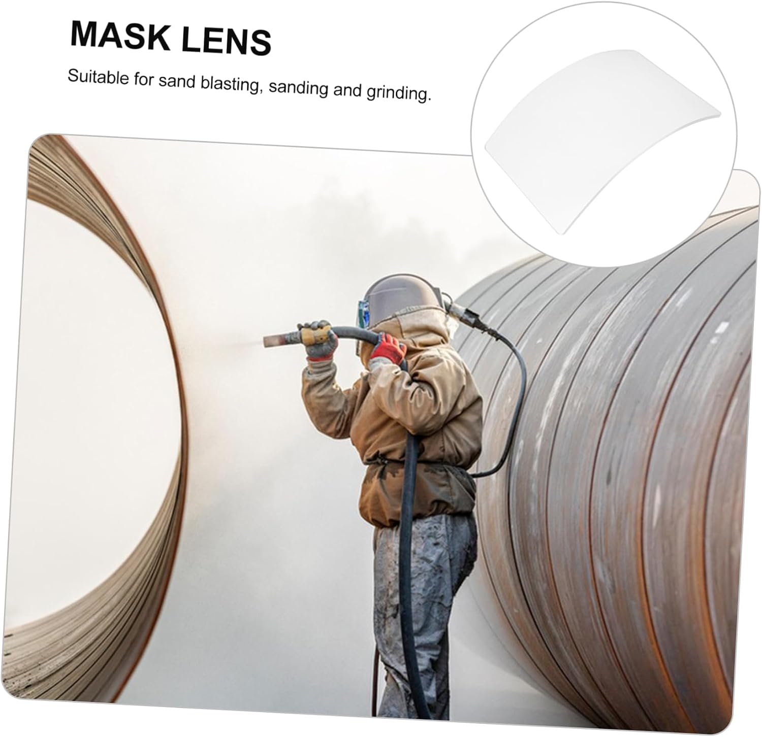 Outanaya Sandblasting Protective Lens Replacement for Sandblast Hood High Transparency Durable Dust Barrier for Sanding Grinding and
