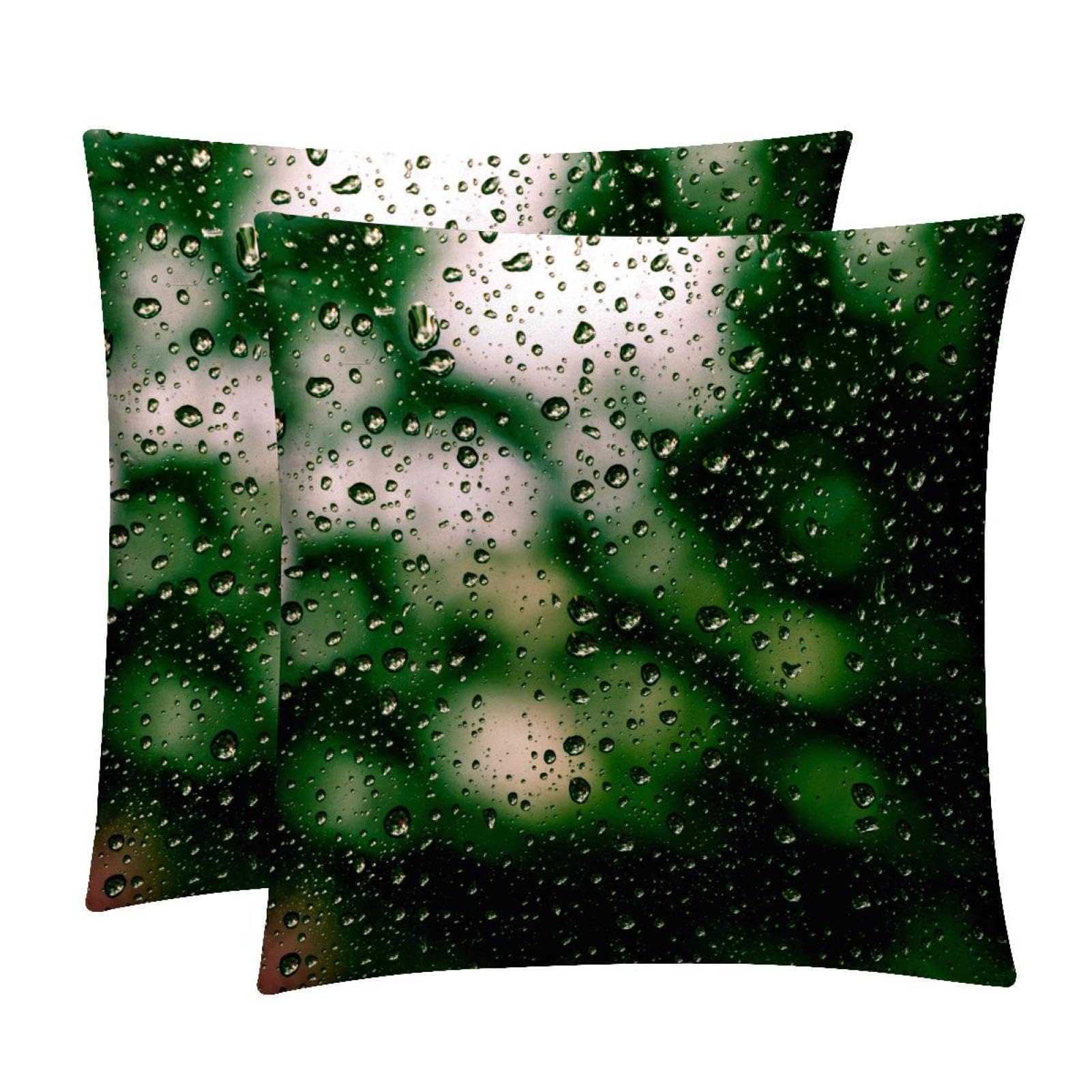 TDGKPZ Rainy Drop Throw Pillow Covers 2 Pack Pillowcases Soft Cozy Pillow Cases For Couch Bed Sofa 45x45cm