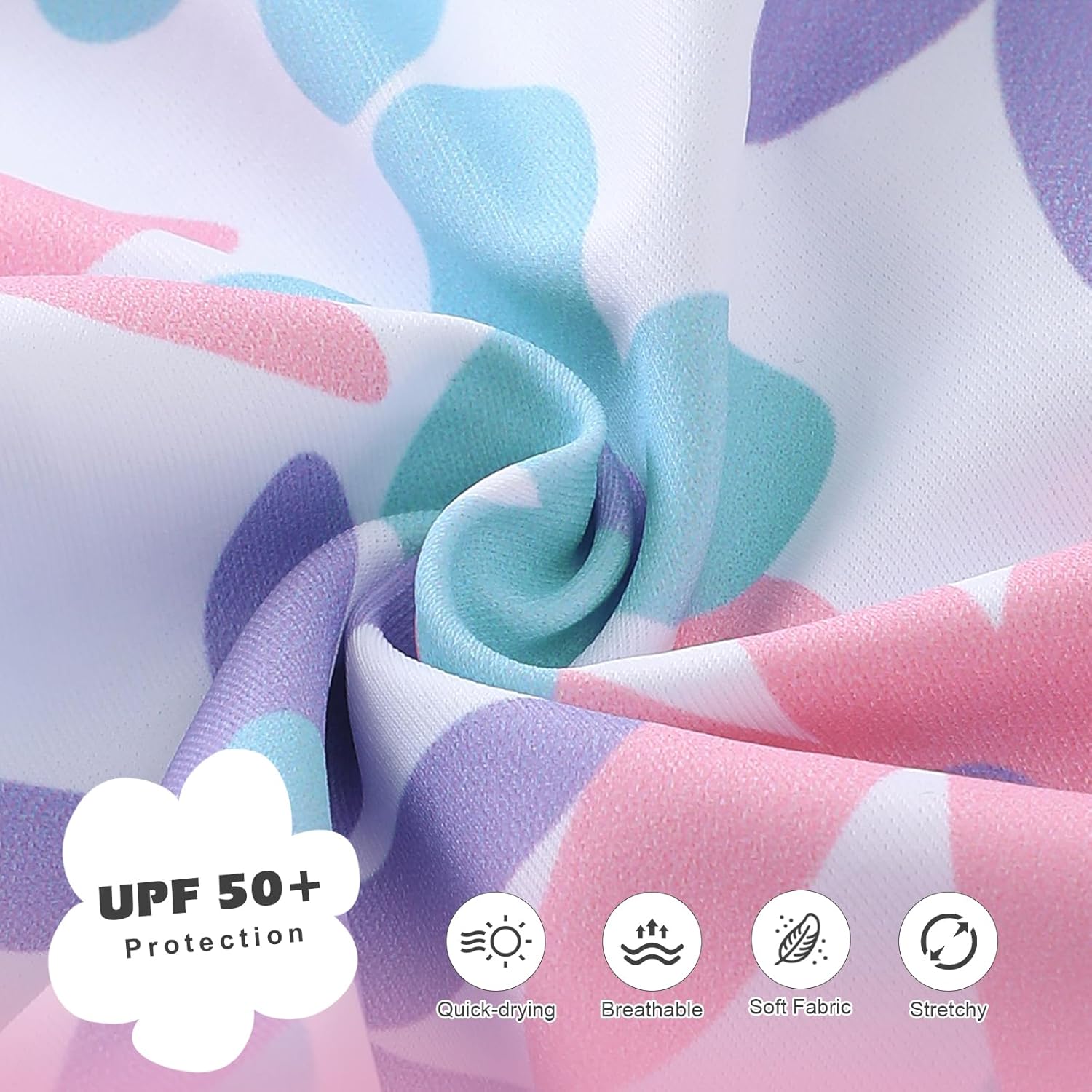 Renotemy Baby Girls Swimsuit Summer Infant Girl Bathing Suit Zipper Long Sleeve One-Piece Rash Guard Swimwear with Hat 3M-3Y - Image 6