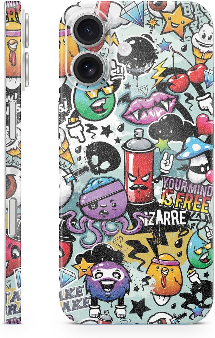 Glossy Glitter Phone Skin Compatible with Apple iPhone 17 - Oddballs - Premium 3M Vinyl Protective Wrap Decal Cover - Easy to Apply | Crafted in The USA by MightySkins