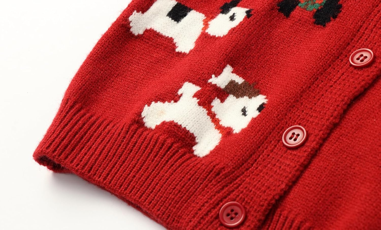 Mud Kingdom Girl's Knit Cardigan with Cute Pattern Christmas Sweater for Kids Button-Front Winter Outwear 2T-Size 14 - Image 5