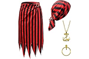 Pirate Costume for Women Skirt 4-Piece Set with Accessories