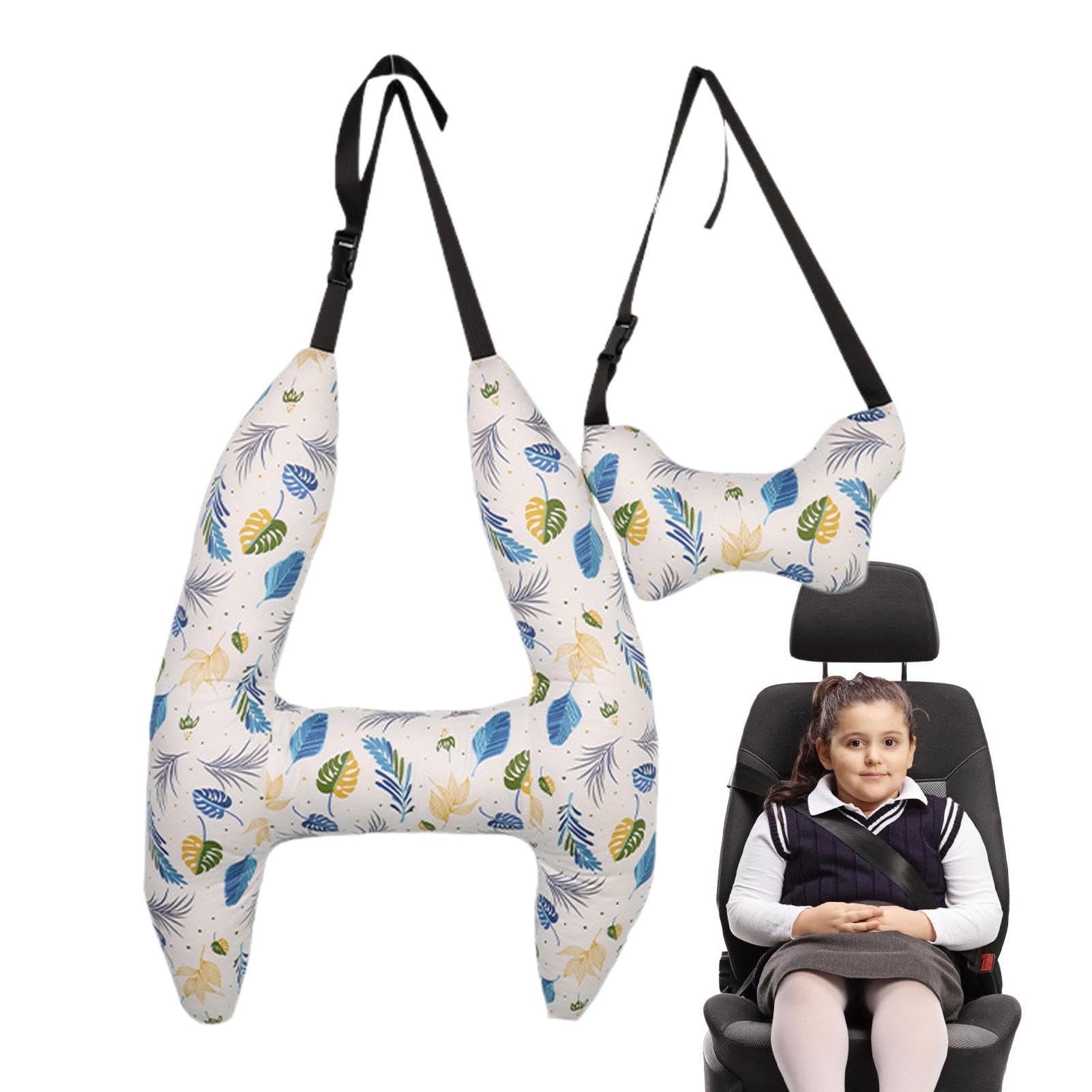 Cuscino poggiatesta auto – 2 pezzi cuscino da viaggio, cuscino lombare da viaggio con stampa carina, cuscini per lunghi viaggi, maggiore comfort di guida, cuscino | viaggio con stampa carina, cuscini per lunghi viaggi, maggiore comfort di guida, cuscino